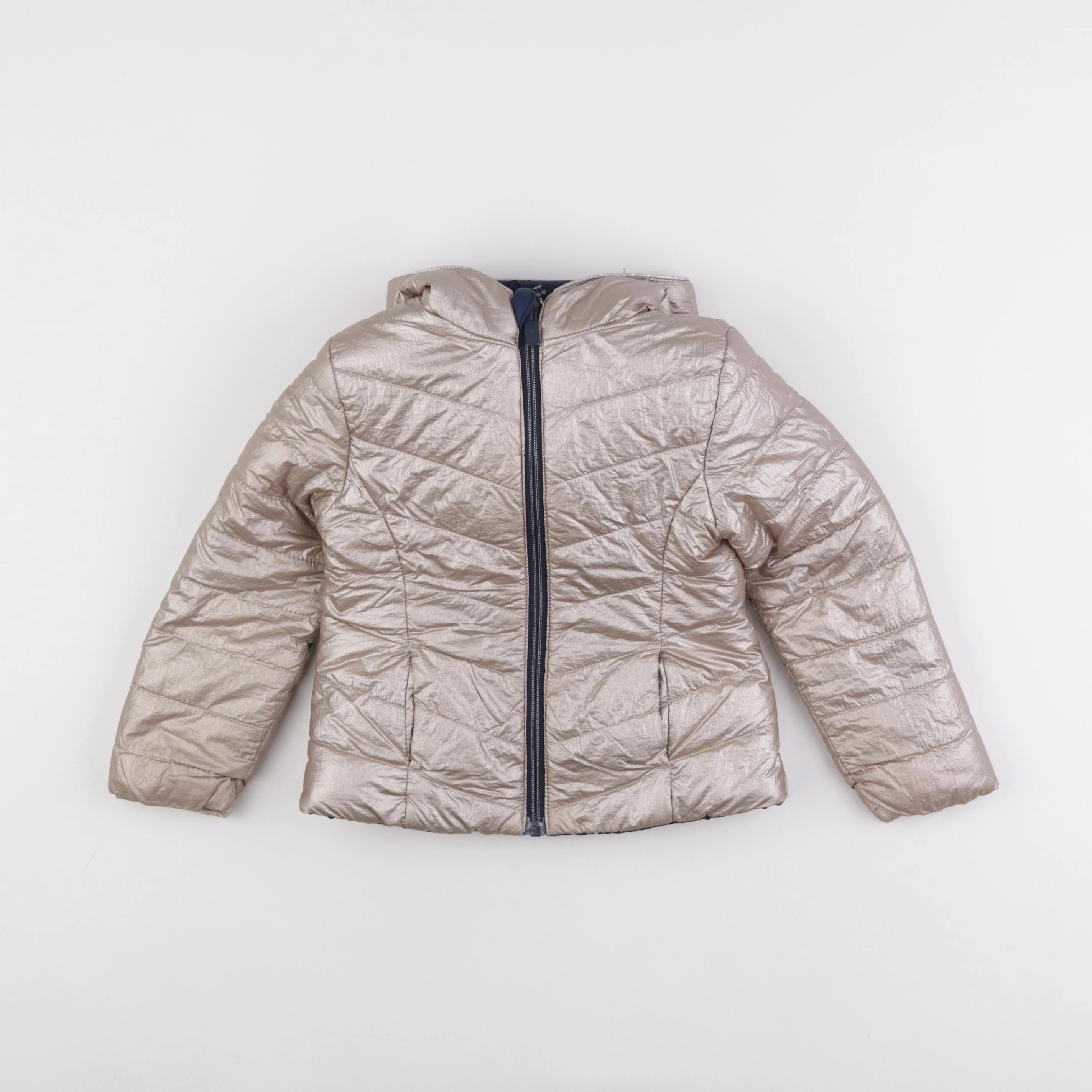 Okaidi - doudoune réversible bronze, bleu - 4 ans