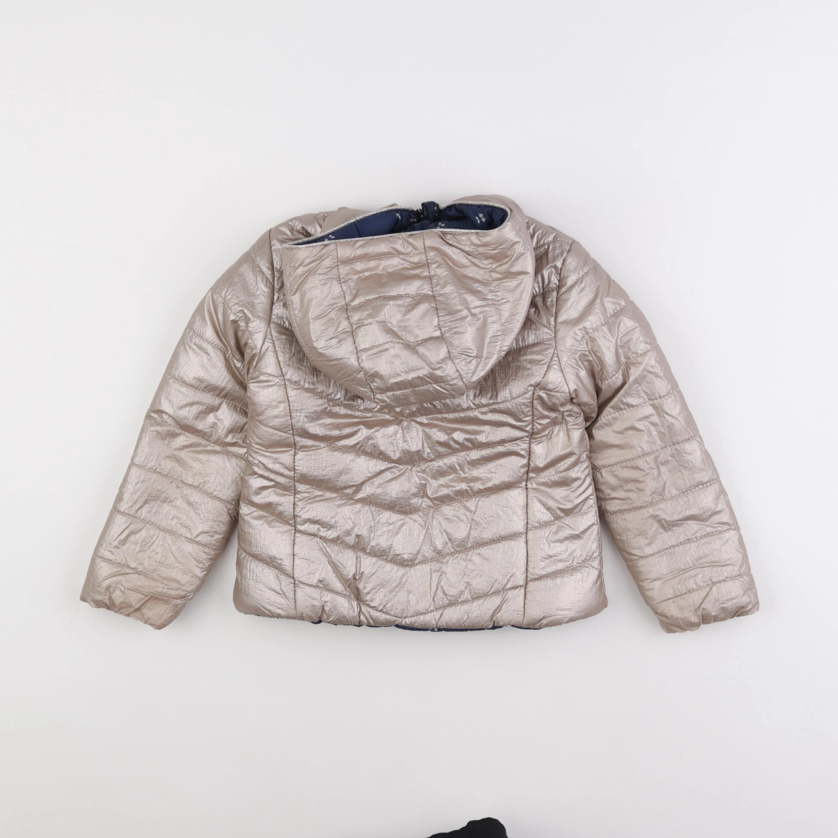 Okaidi - doudoune réversible bronze, bleu - 4 ans
