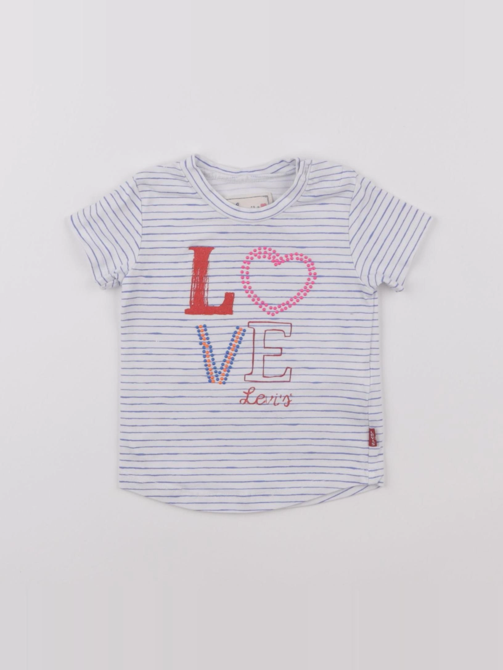 Levi's - tee-shirt blanc, bleu - 6 mois