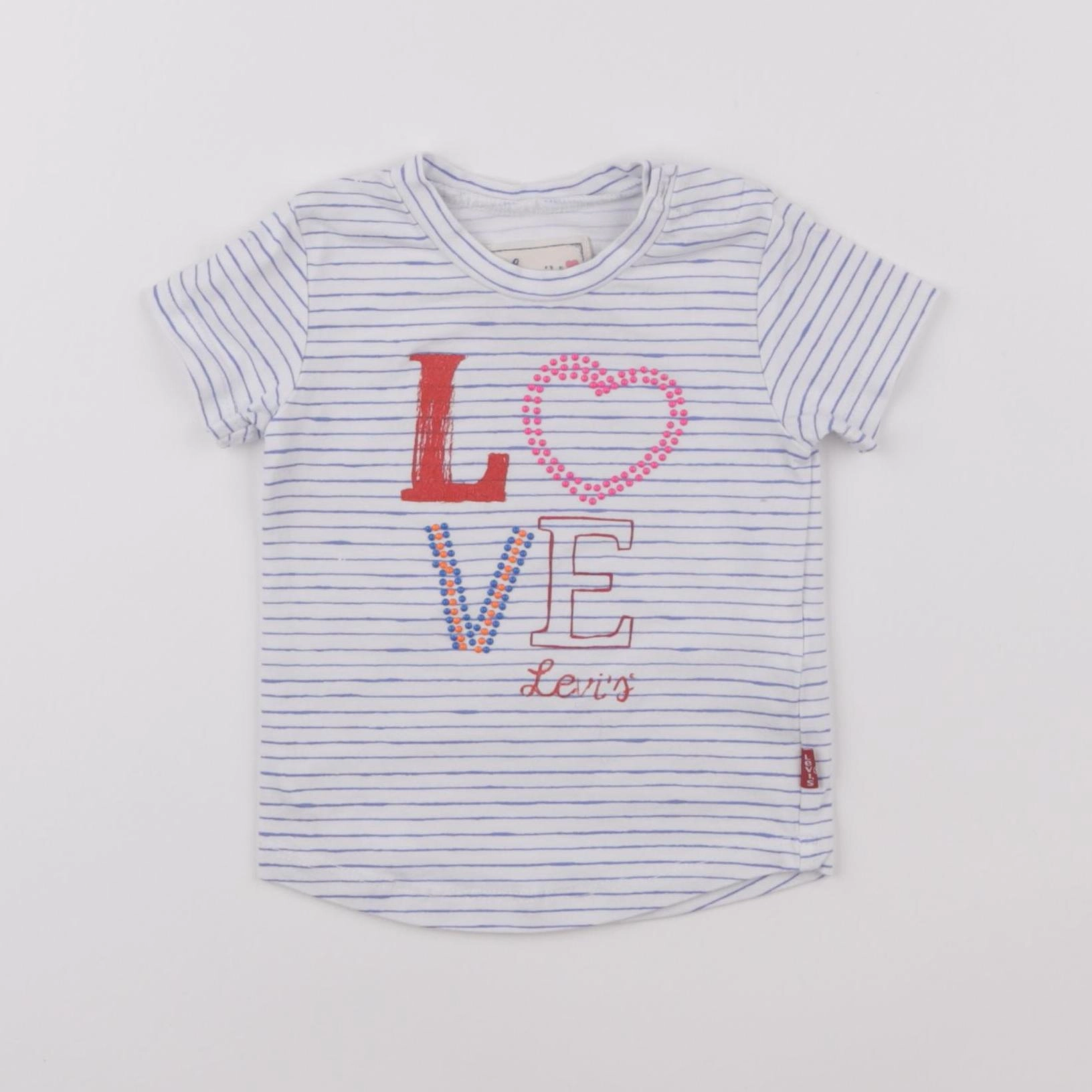Levi's - tee-shirt blanc, bleu - 6 mois