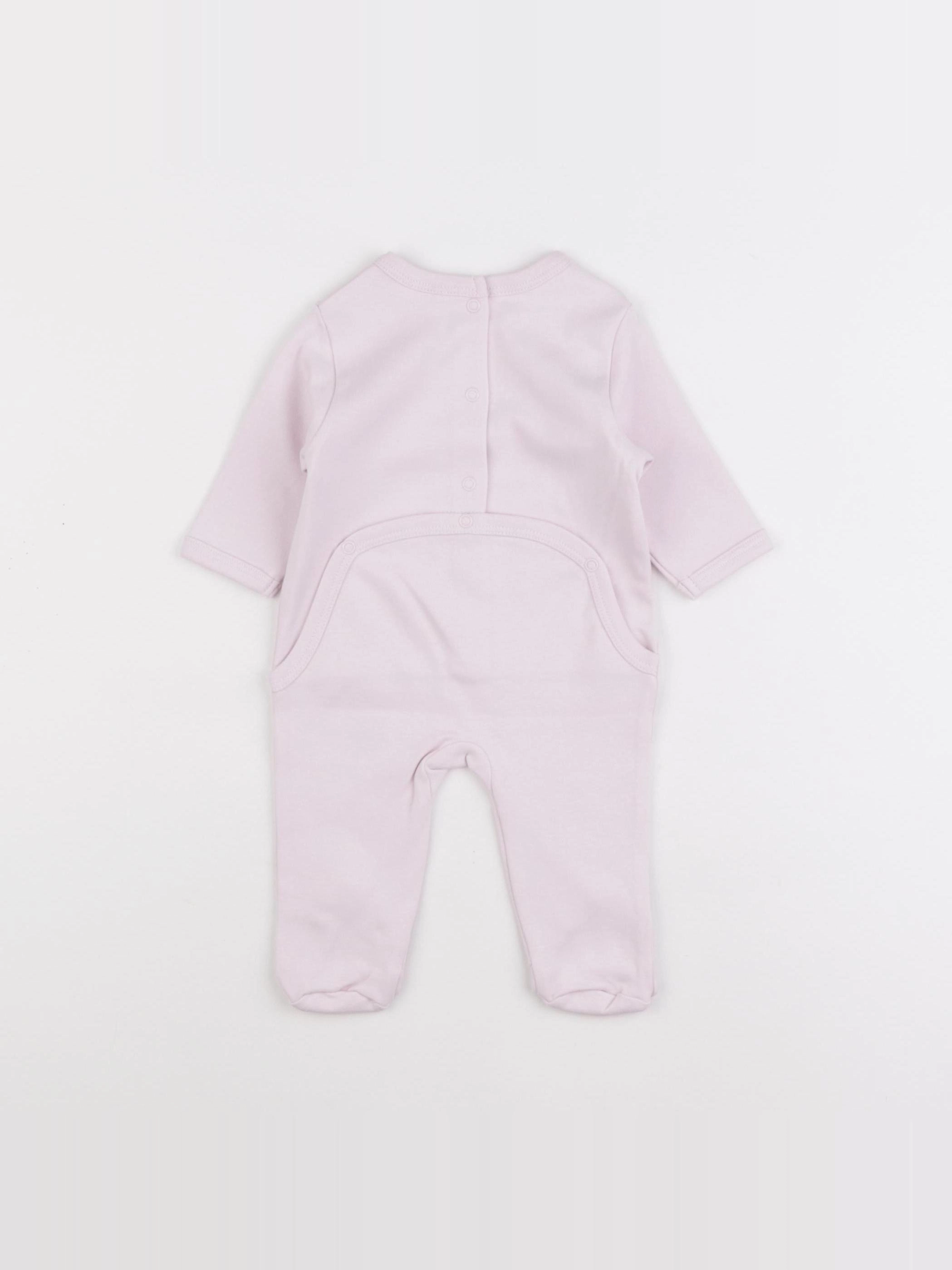 Vertbaudet - pyjama coton violet - 1 mois