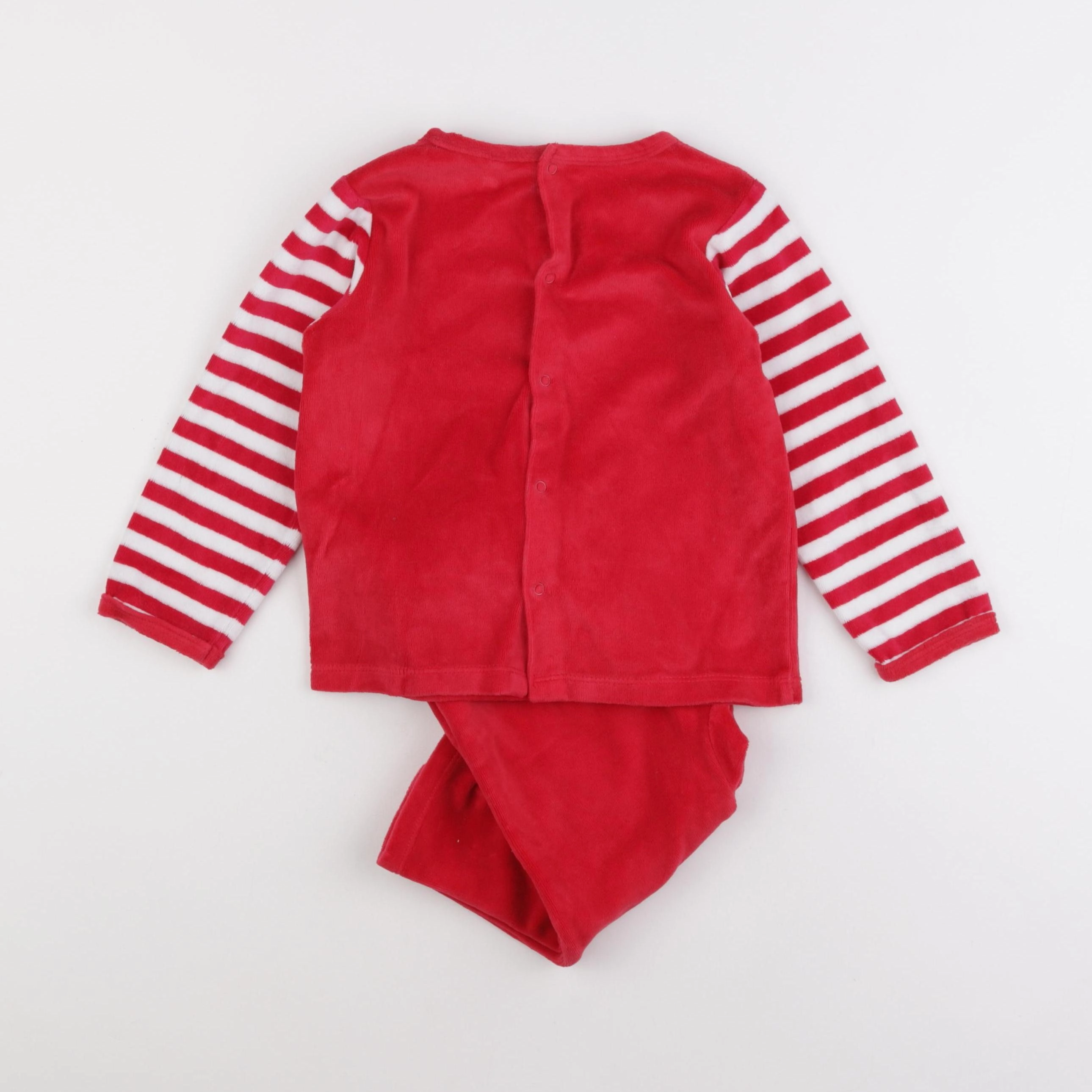 Vertbaudet - pyjama velours rouge - 3 ans