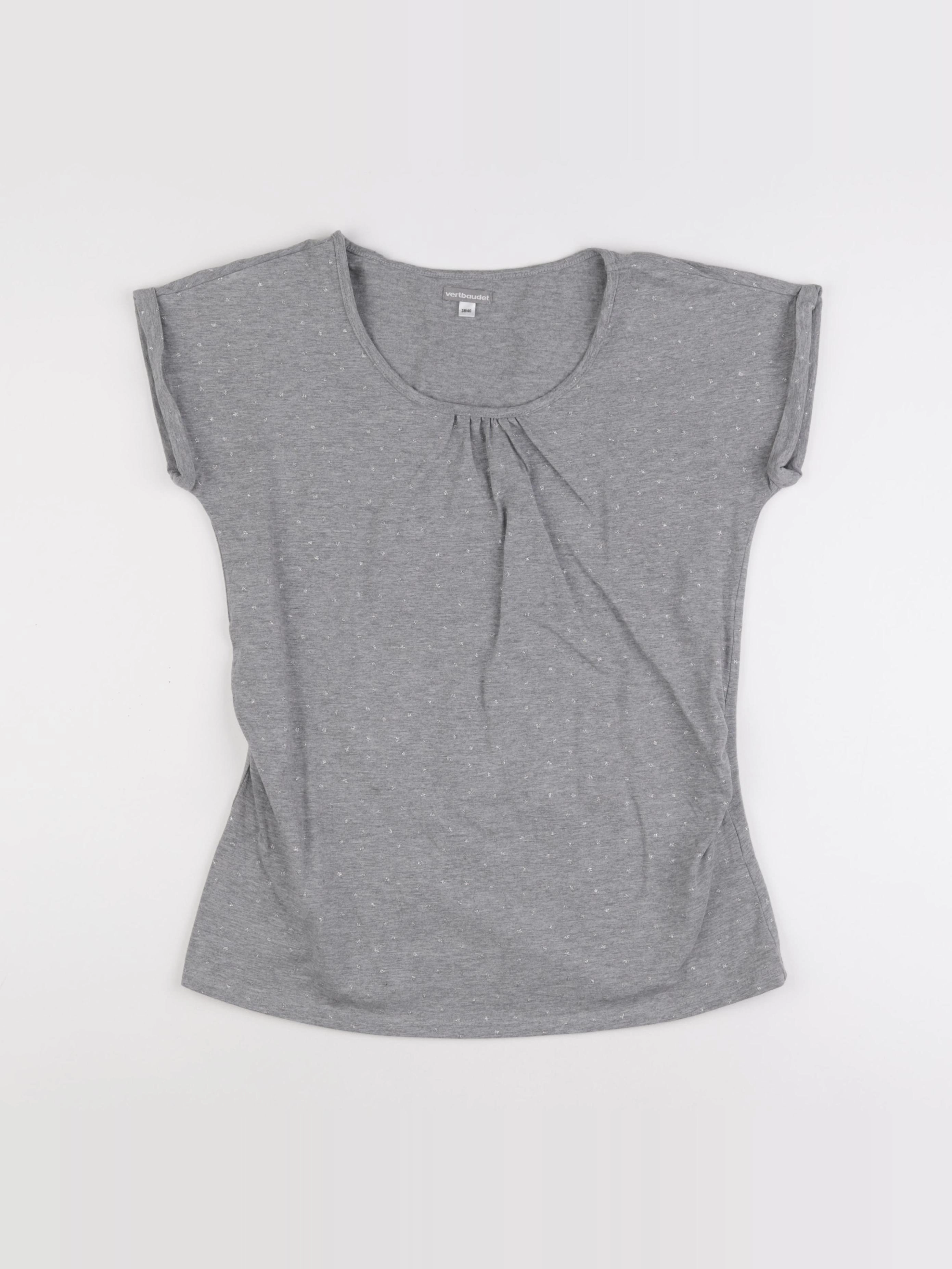 Vertbaudet - tee-shirt grossesse gris, argent - 38 à 40