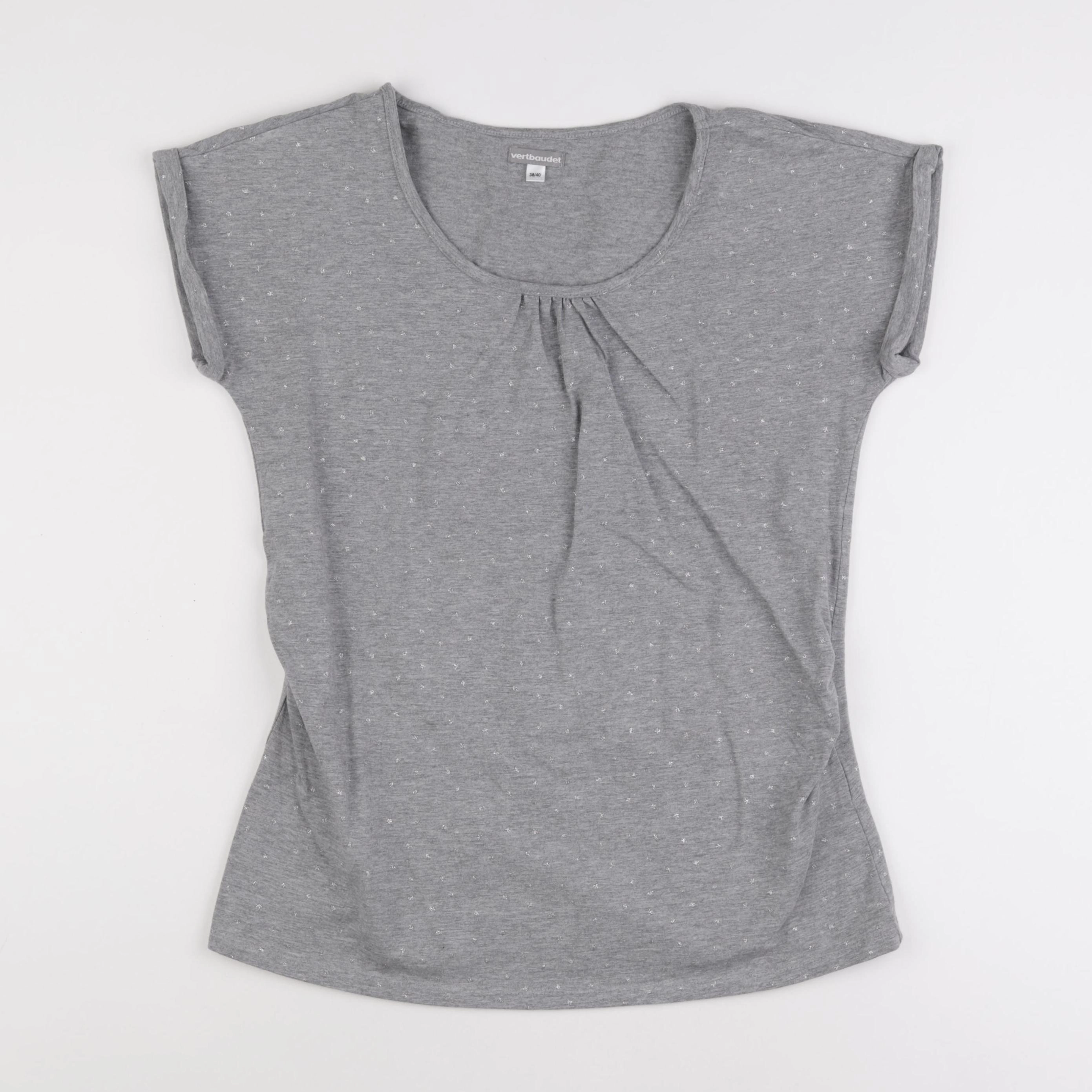 Vertbaudet - tee-shirt grossesse gris, argent - 38 à 40