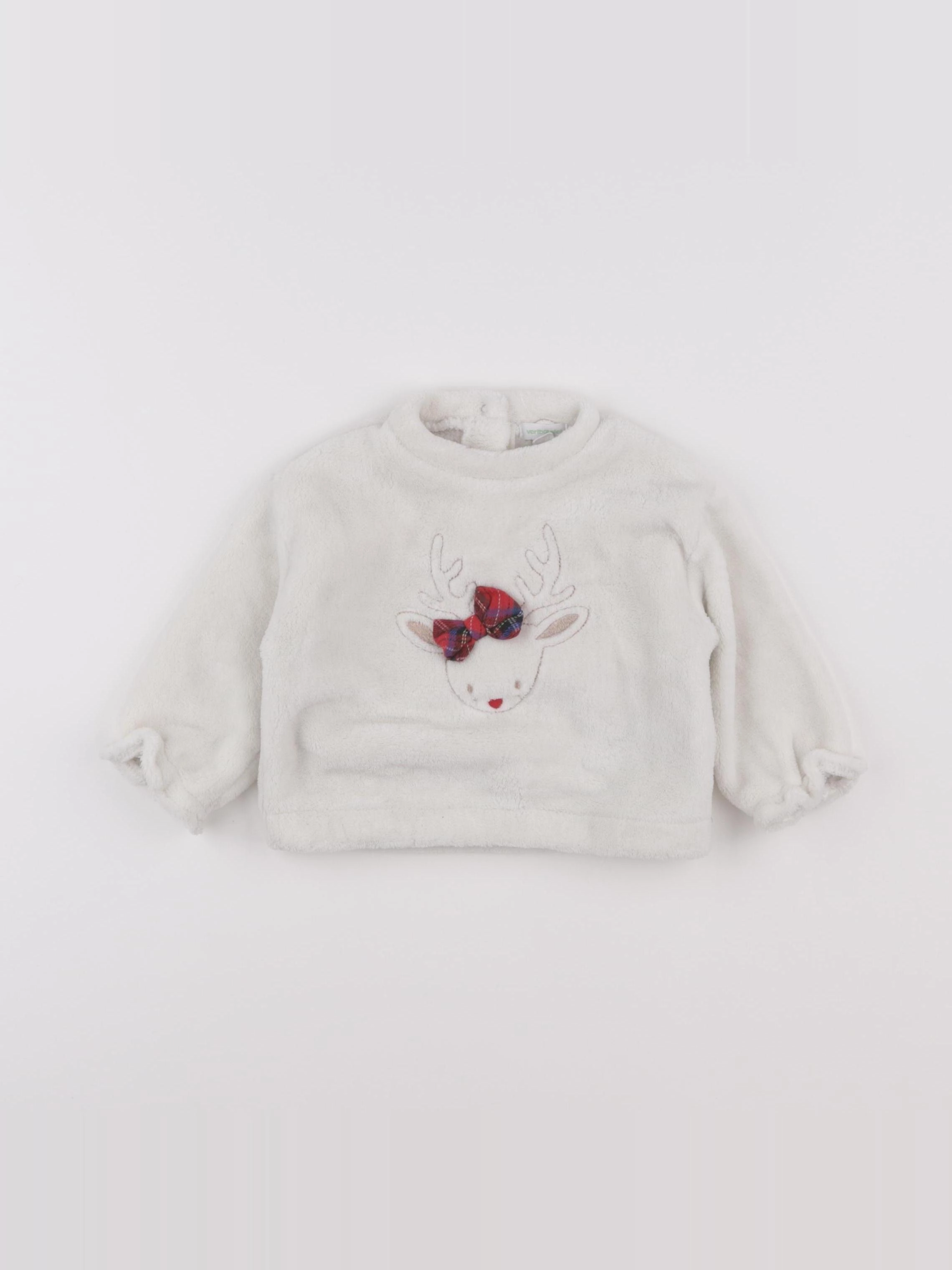 Vertbaudet - pull blanc - 9 mois