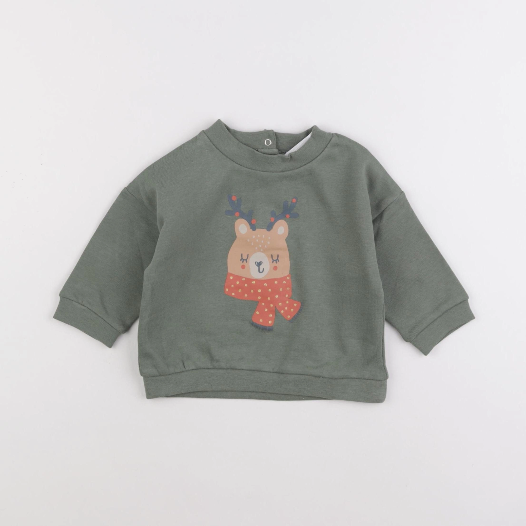 Vertbaudet - sweat vert - 12 mois