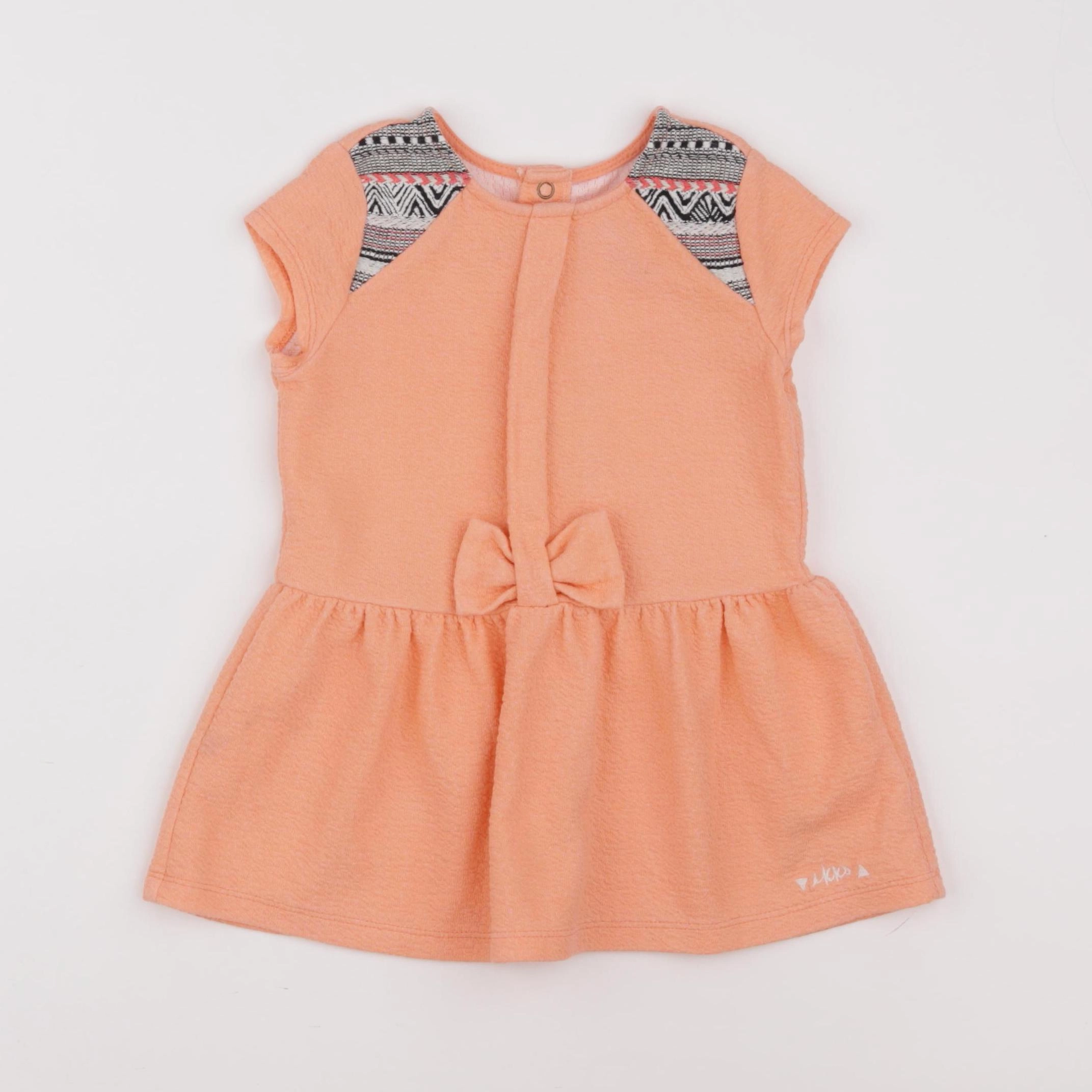 IKKS - robe orange fluo - 18 mois