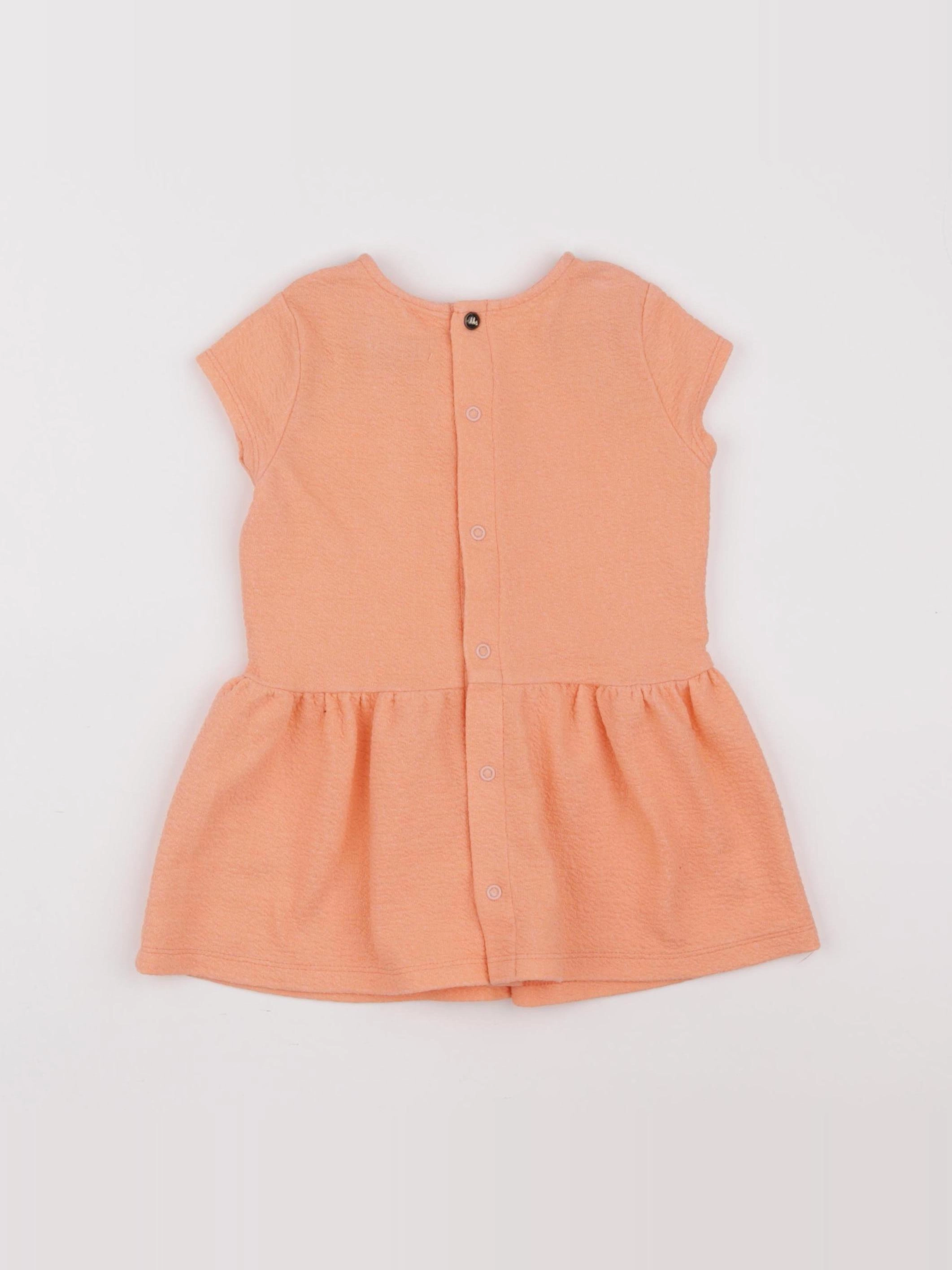 IKKS - robe orange fluo - 18 mois