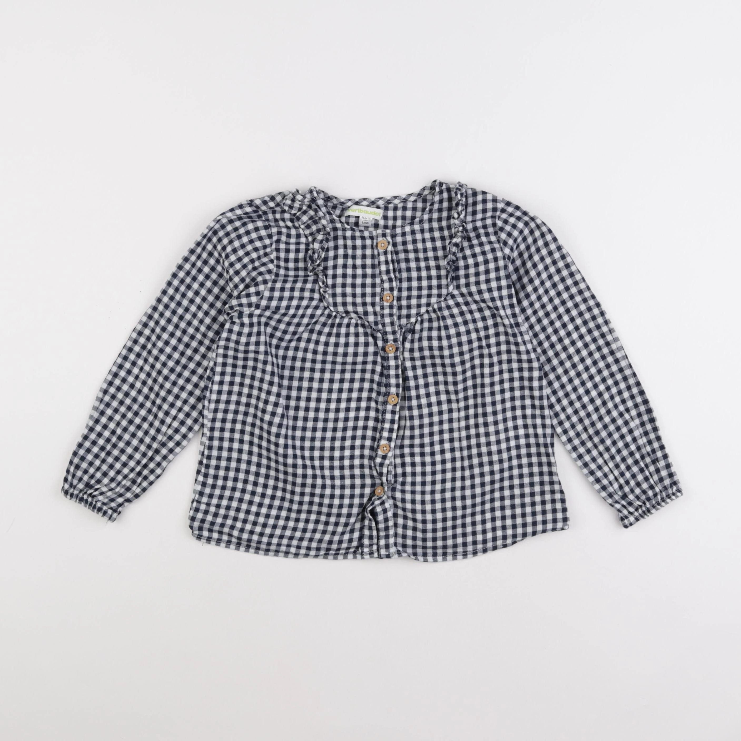 Vertbaudet - blouse blanc, bleu - 6 ans