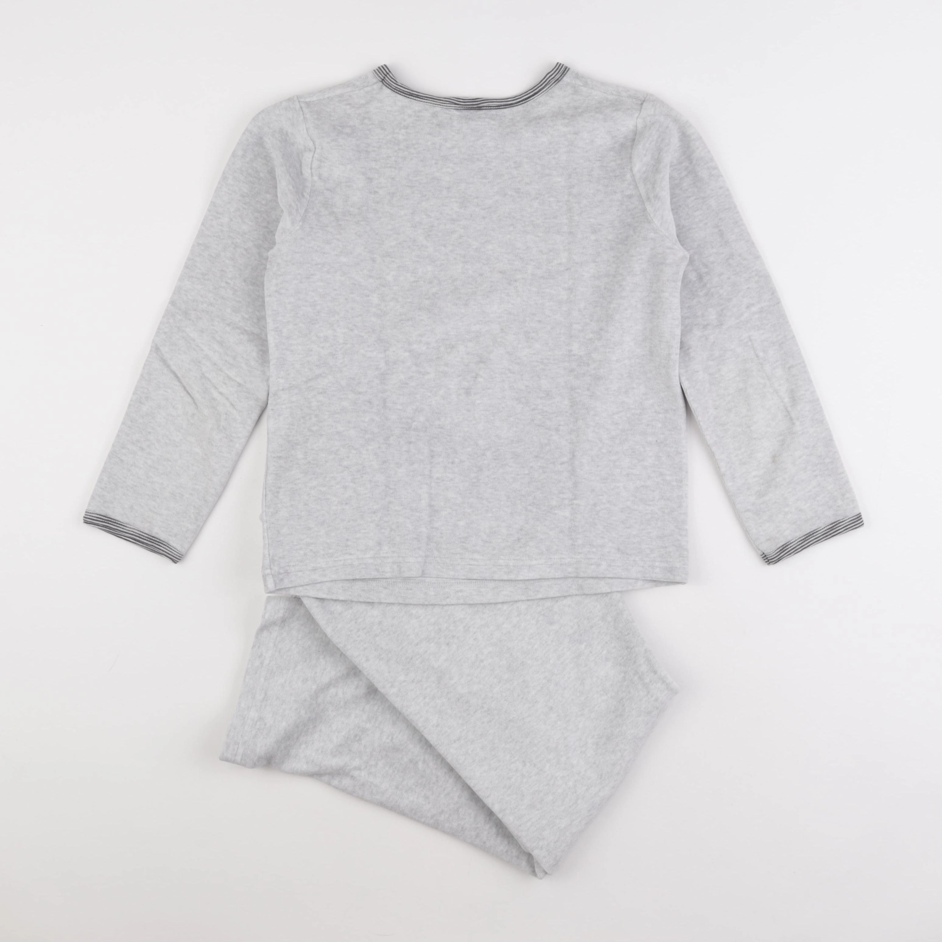 Petit Bateau - pyjama velours gris - 10 ans