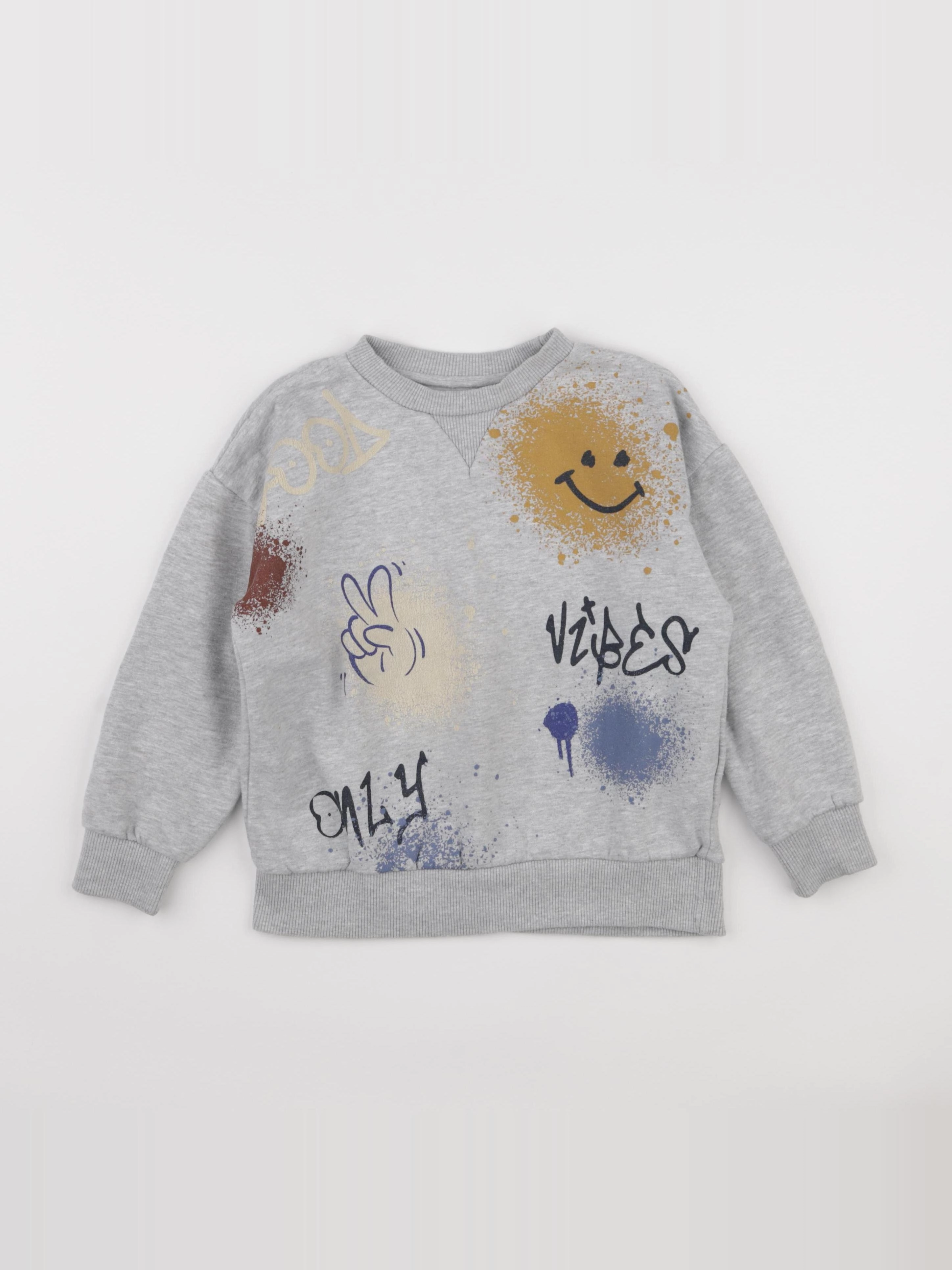 Vertbaudet - sweat gris - 8 ans
