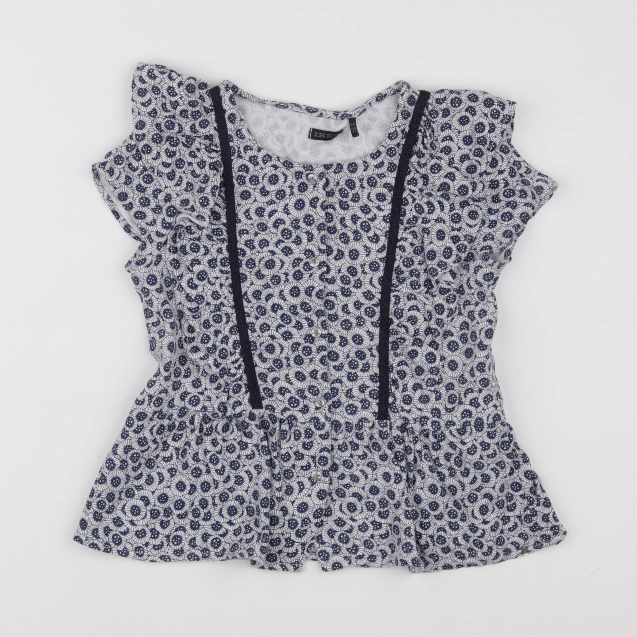 IKKS - blouse bleu, blanc - 8 ans