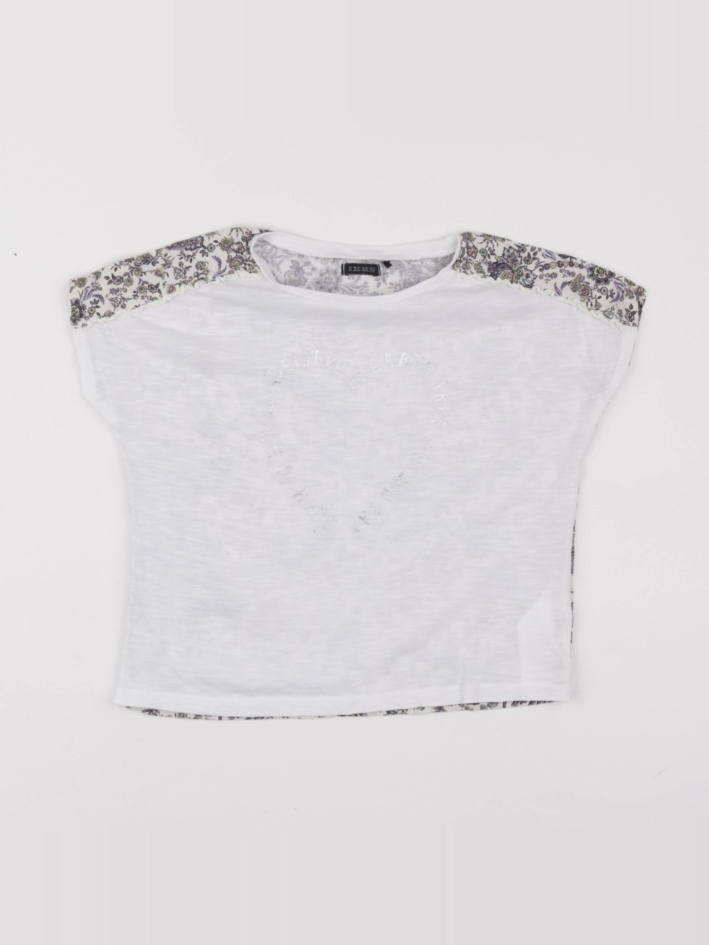 IKKS - tee-shirt blanc, violet - 8 ans