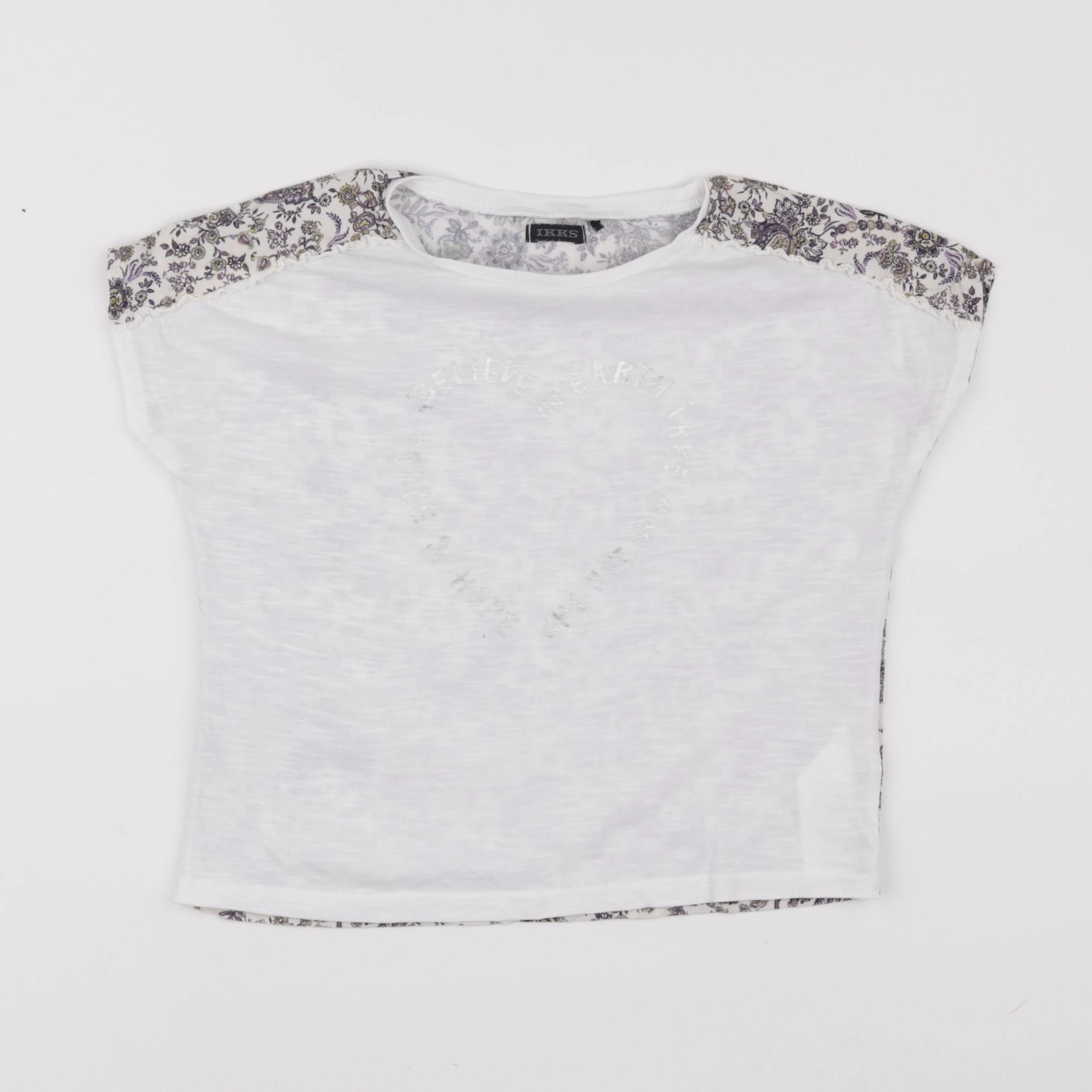 IKKS - tee-shirt blanc, violet - 8 ans