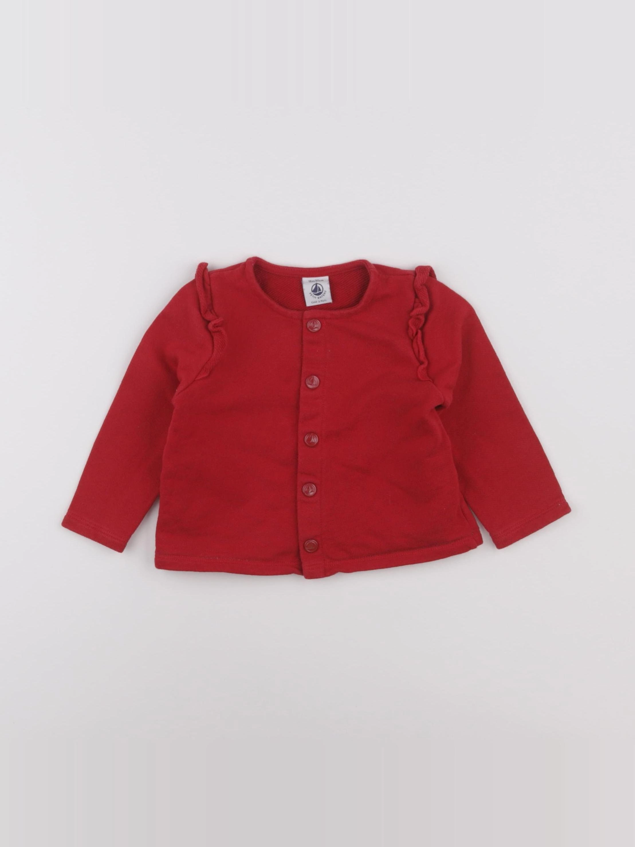 Petit Bateau - sweat rouge - 18 mois