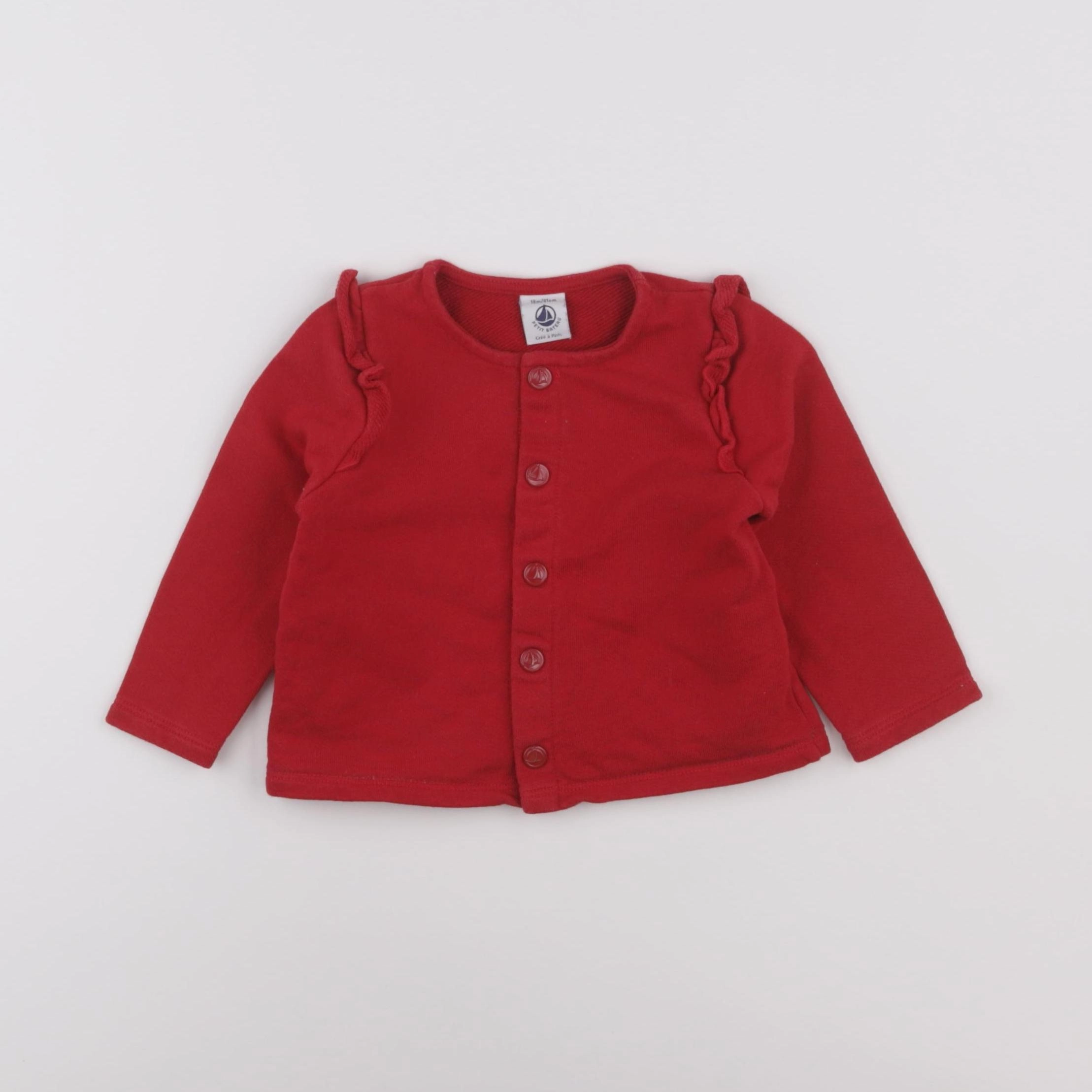 Petit Bateau - sweat rouge - 18 mois