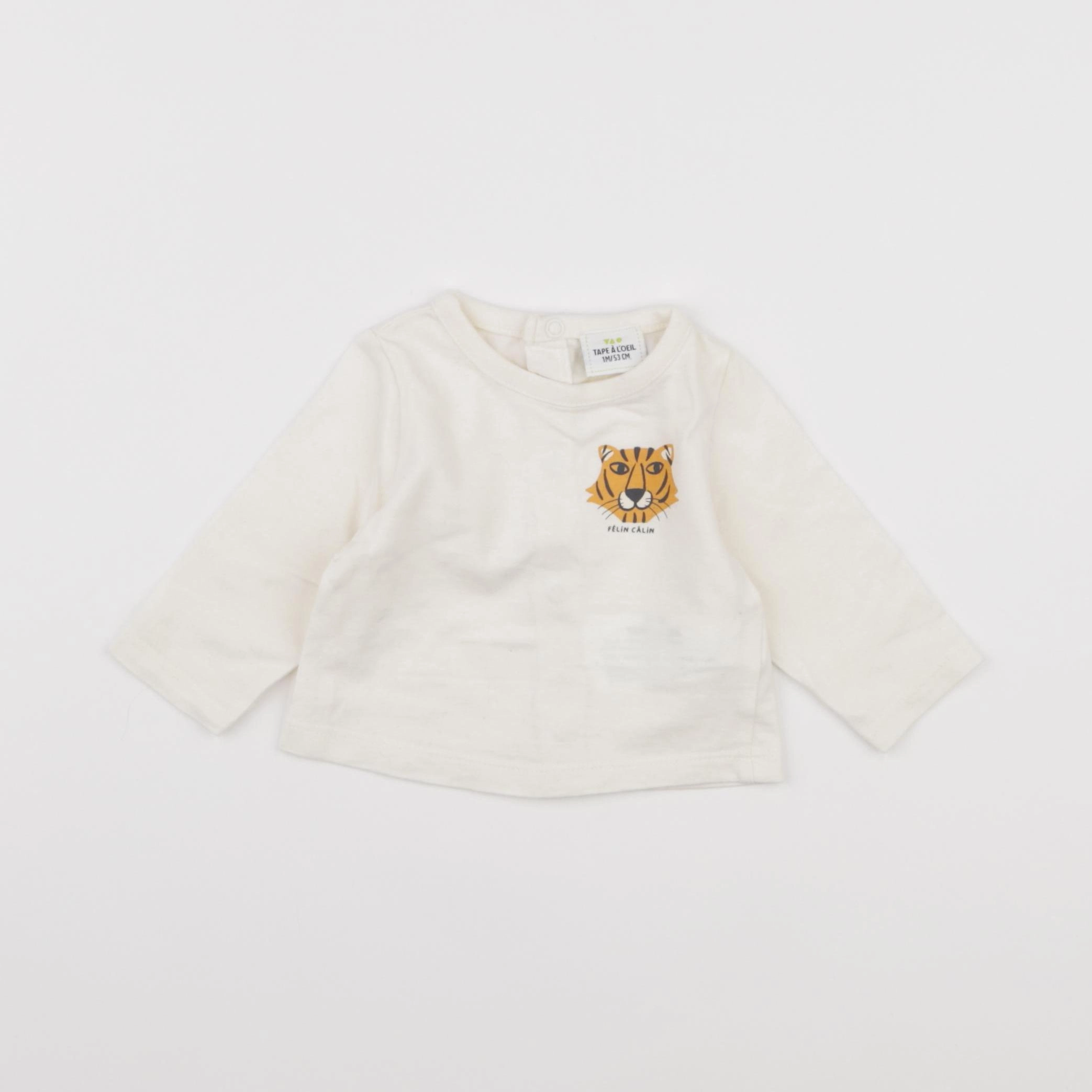 Tape à l'oeil - tee-shirt blanc - 1 mois