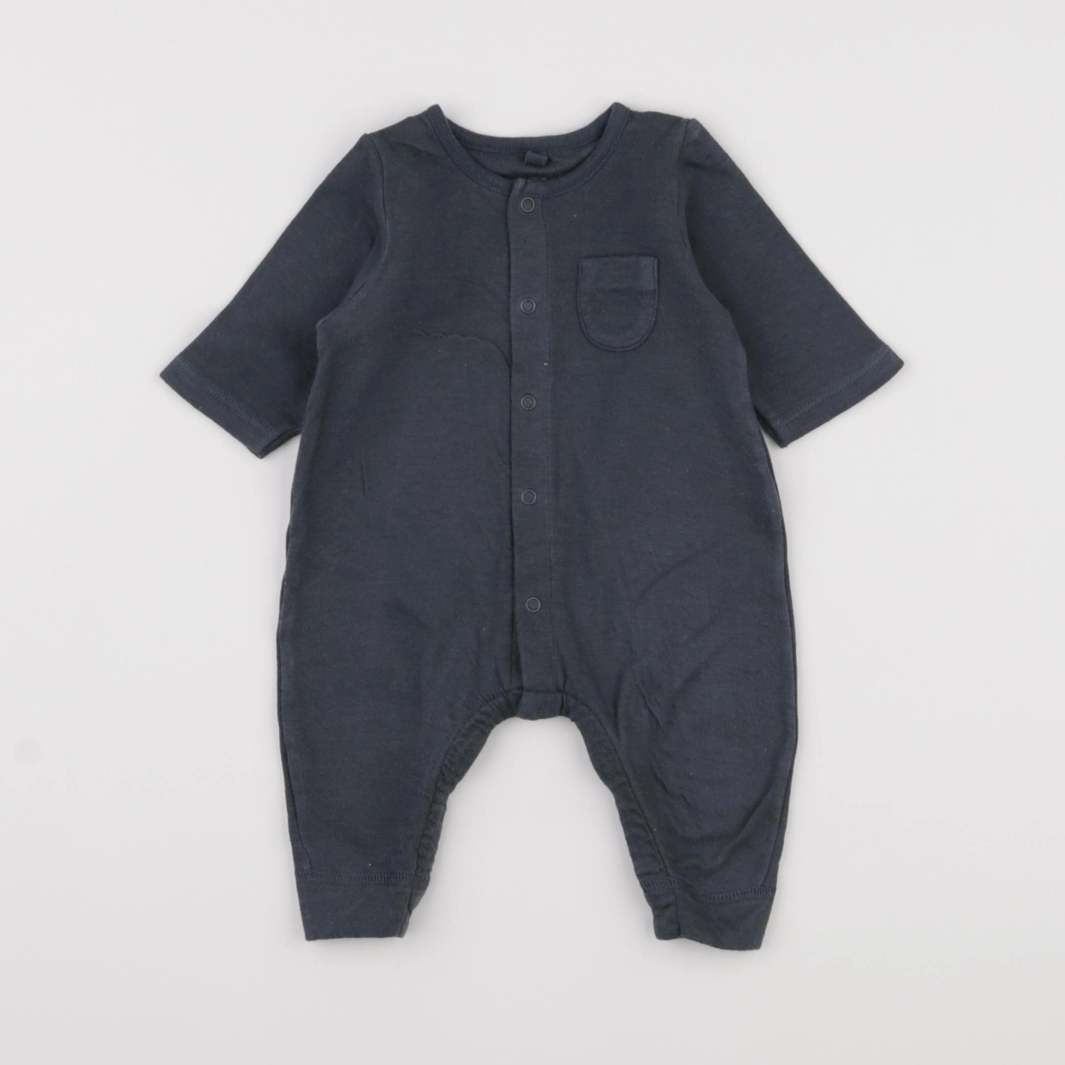 Petit Bateau - pyjama coton gris - 1 mois