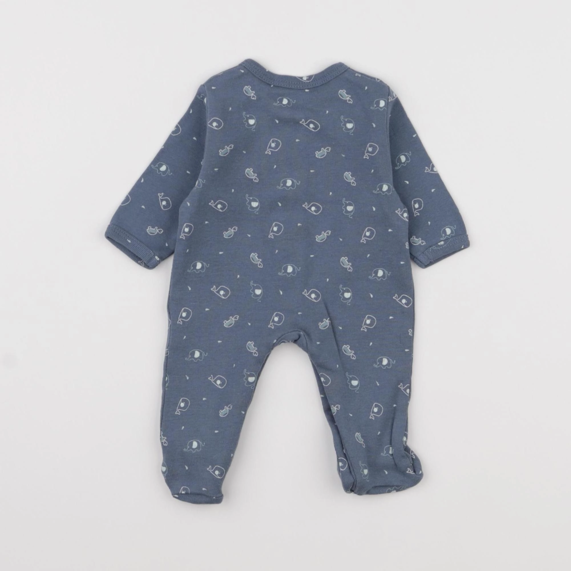 Vertbaudet - pyjama coton bleu - 0 mois