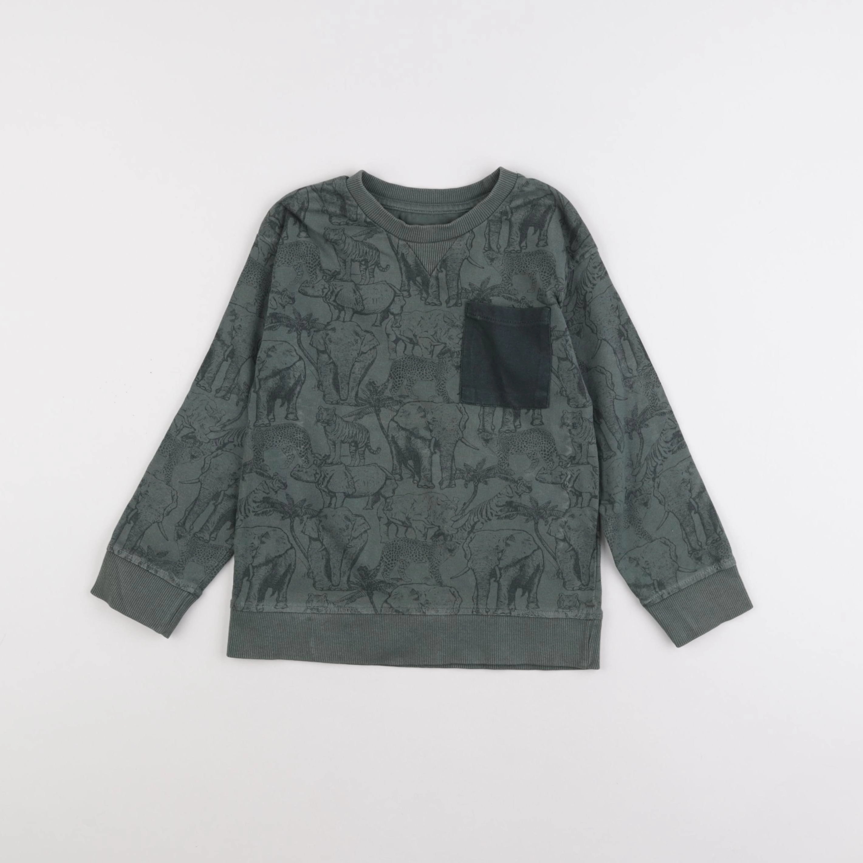 Vertbaudet - sweat vert - 6 ans