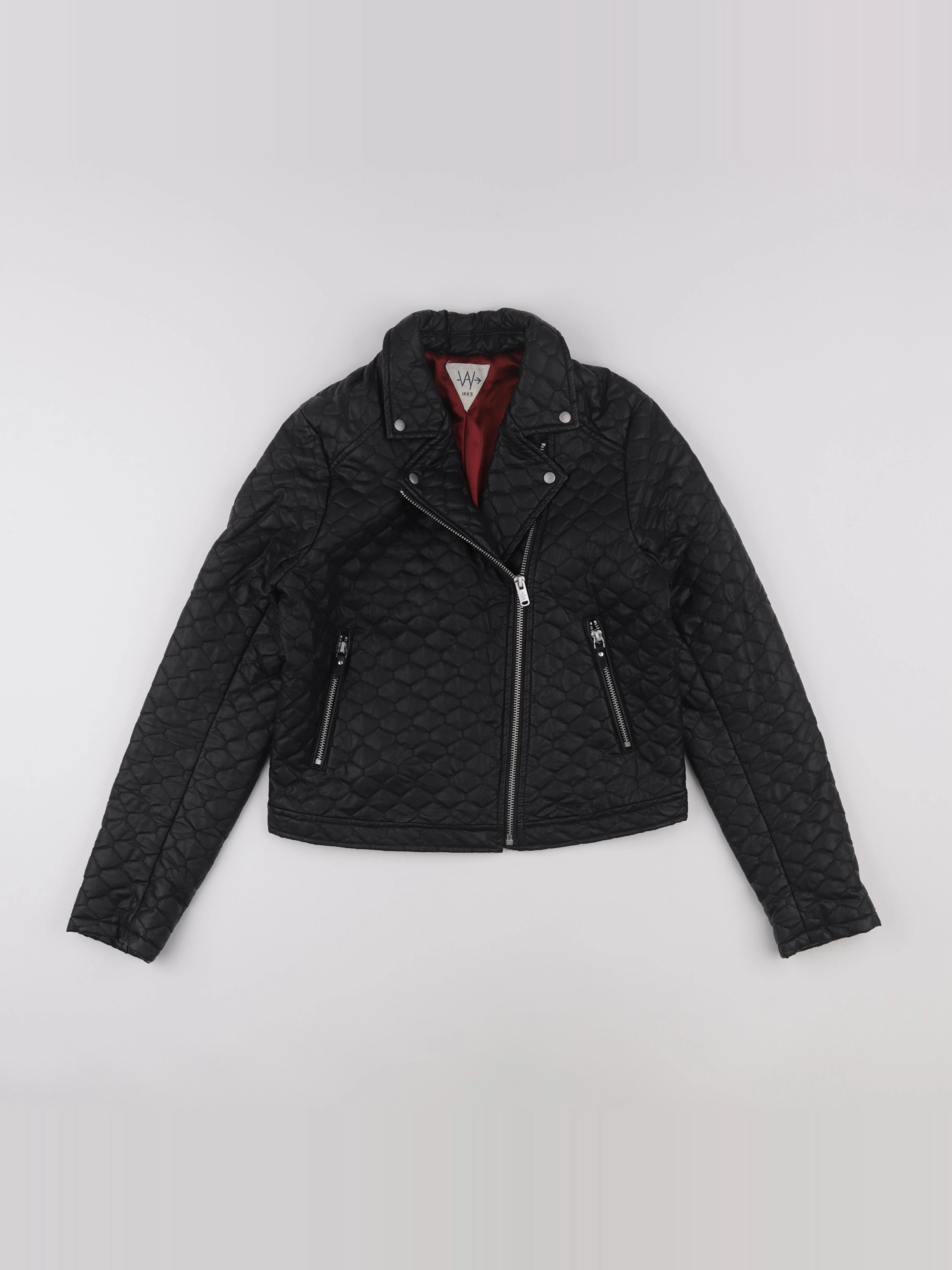 IKKS - veste simili cuir noir - 14 ans