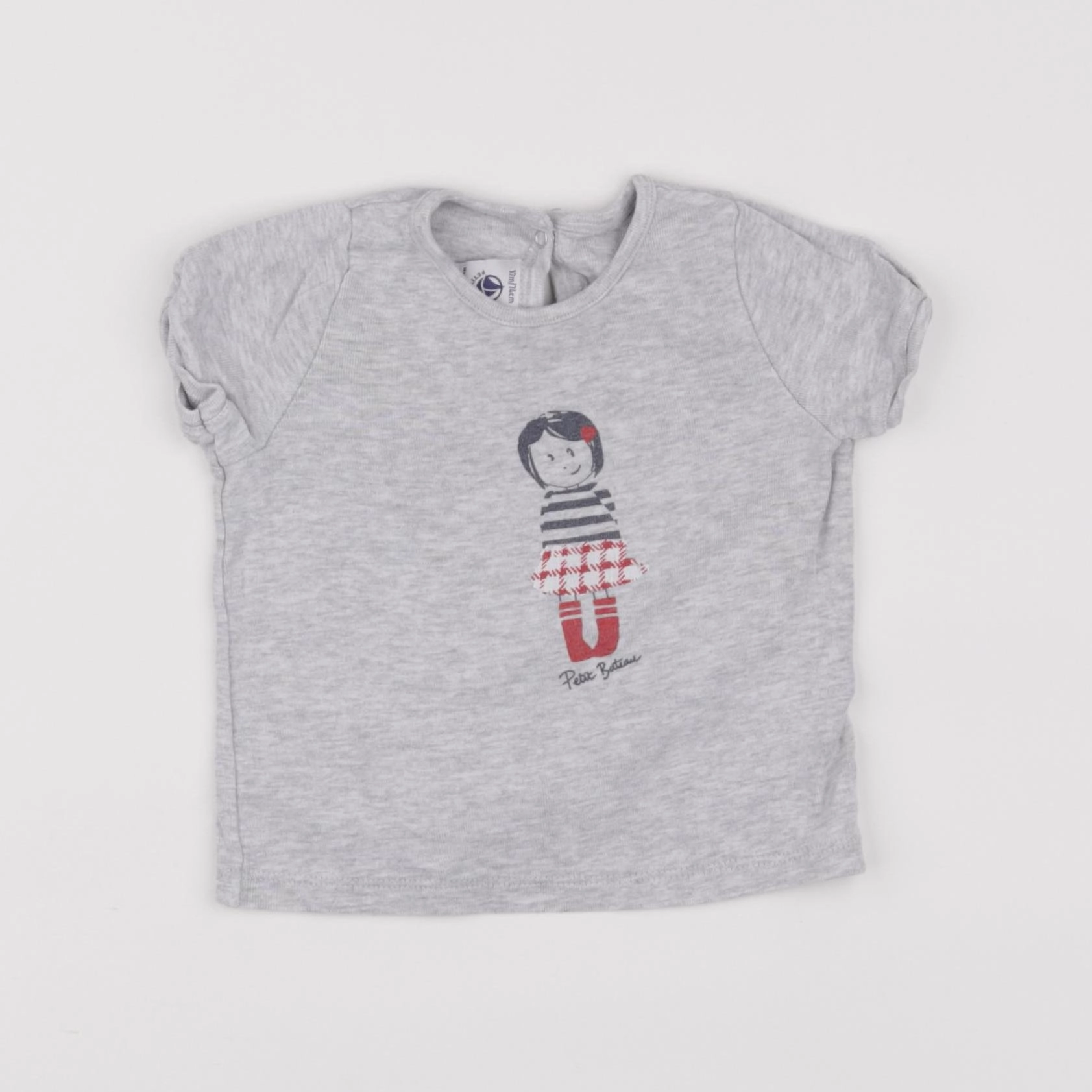 Petit Bateau - tee-shirt gris - 12 mois