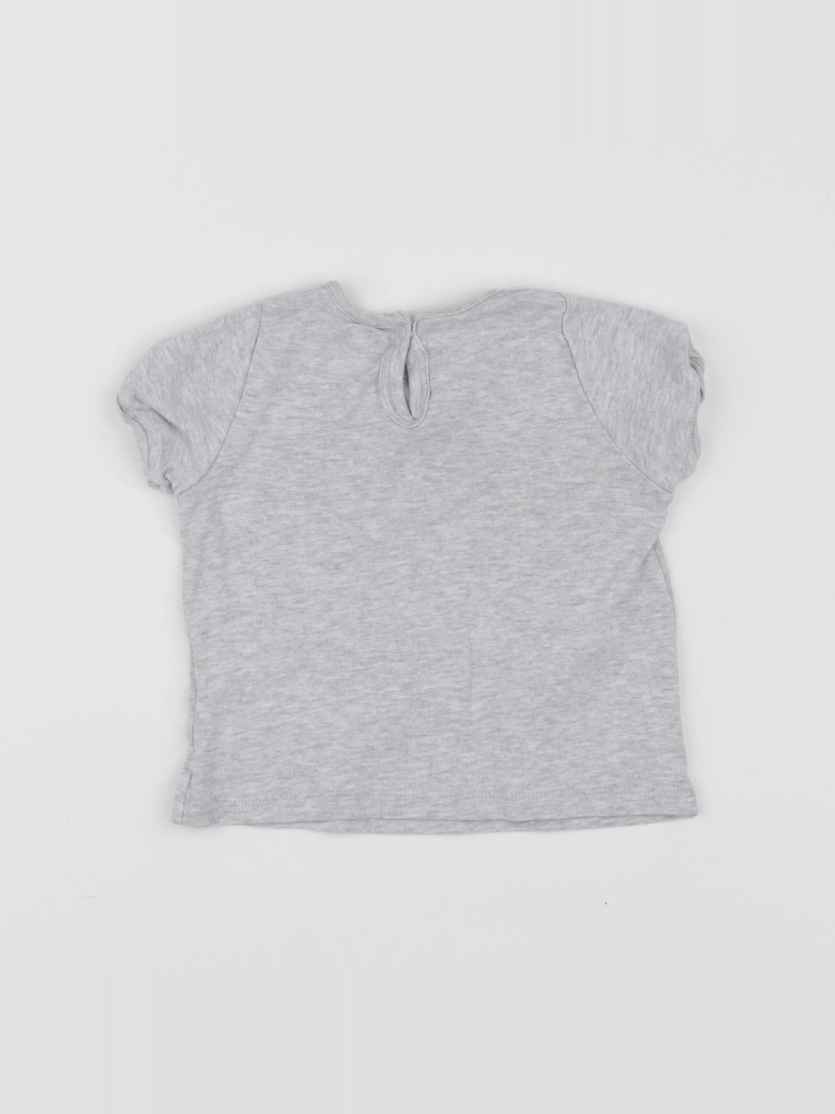 Petit Bateau - tee-shirt gris - 12 mois