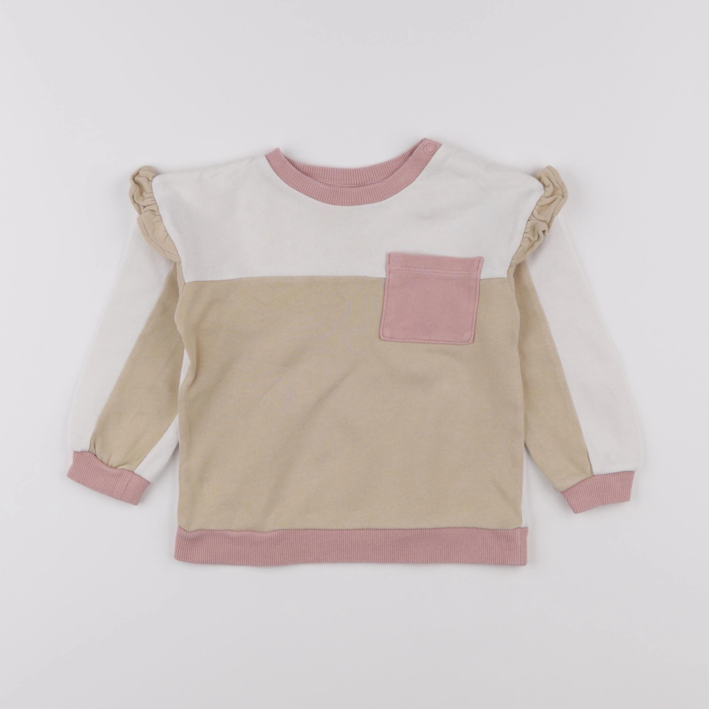 H&M - sweat beige - 12/18 mois