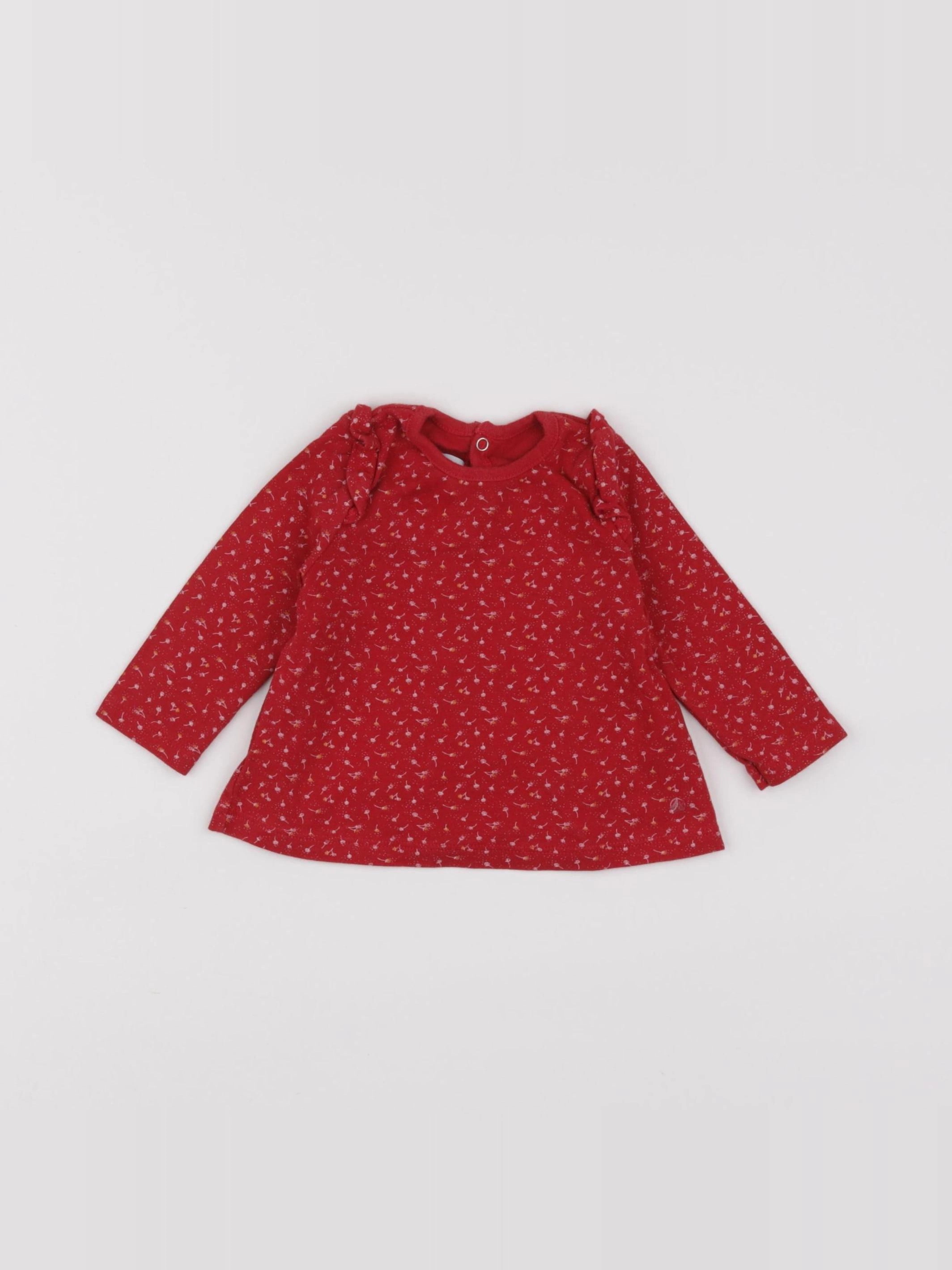 Petit Bateau - tee-shirt rouge - 6 mois
