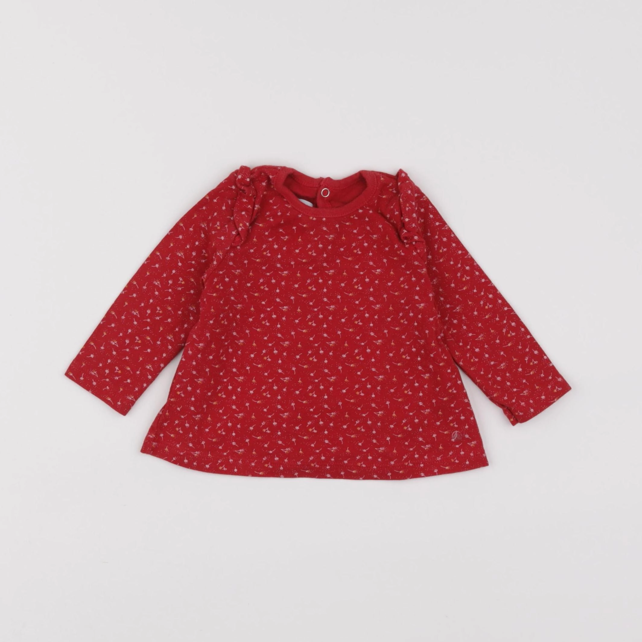 Petit Bateau - tee-shirt rouge - 6 mois