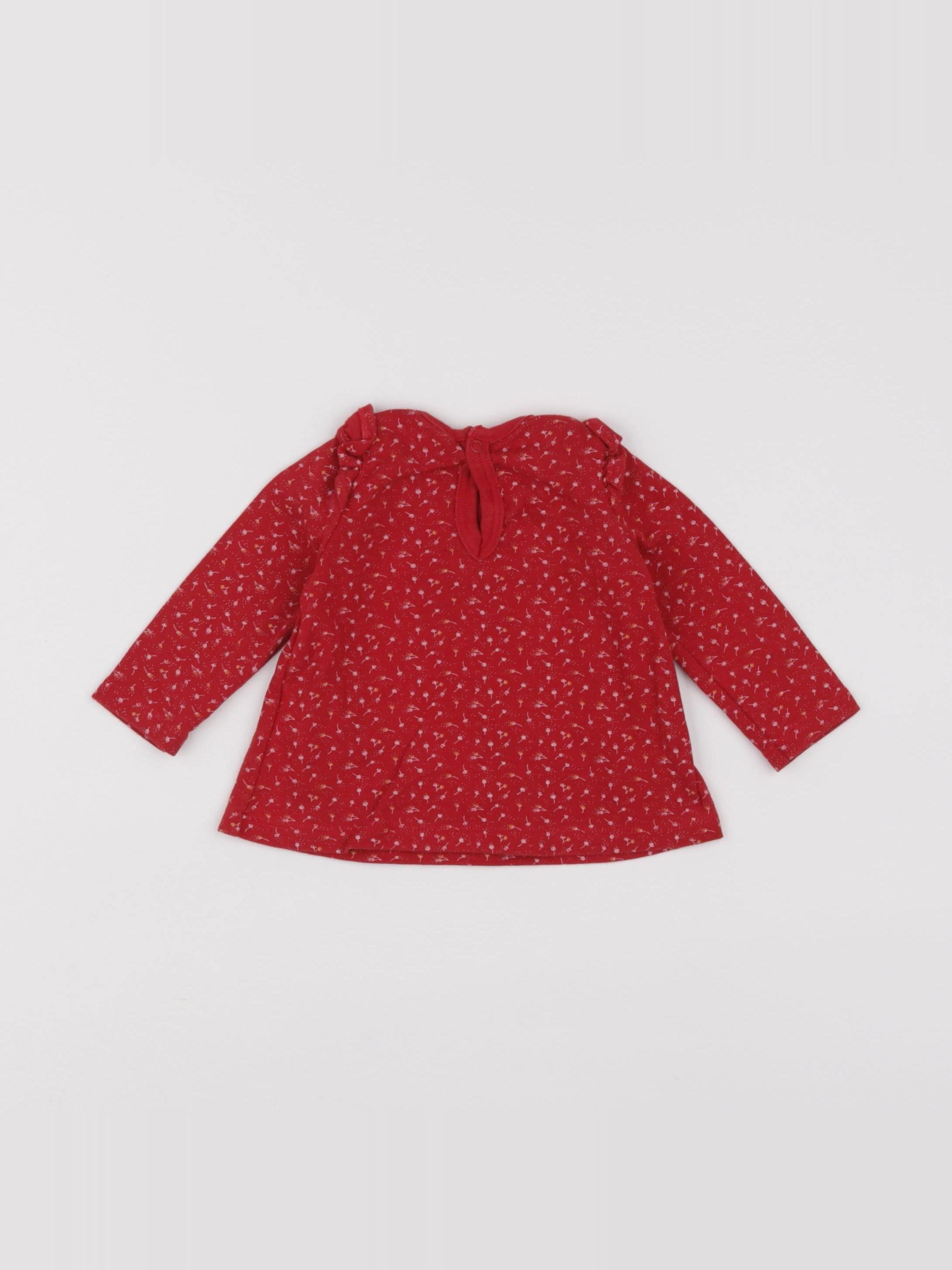 Petit Bateau - tee-shirt rouge - 6 mois