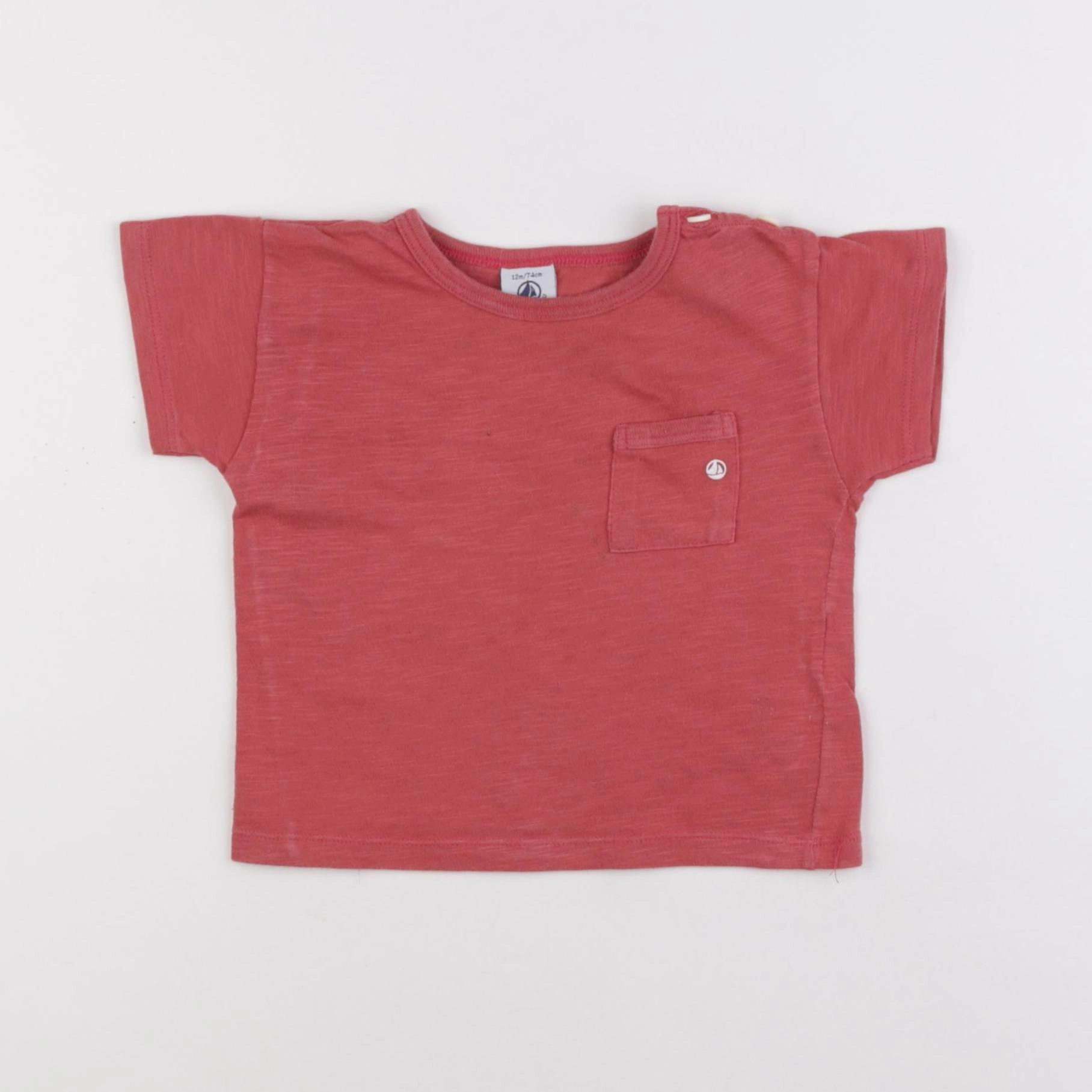 Petit Bateau - tee-shirt rose - 12 mois
