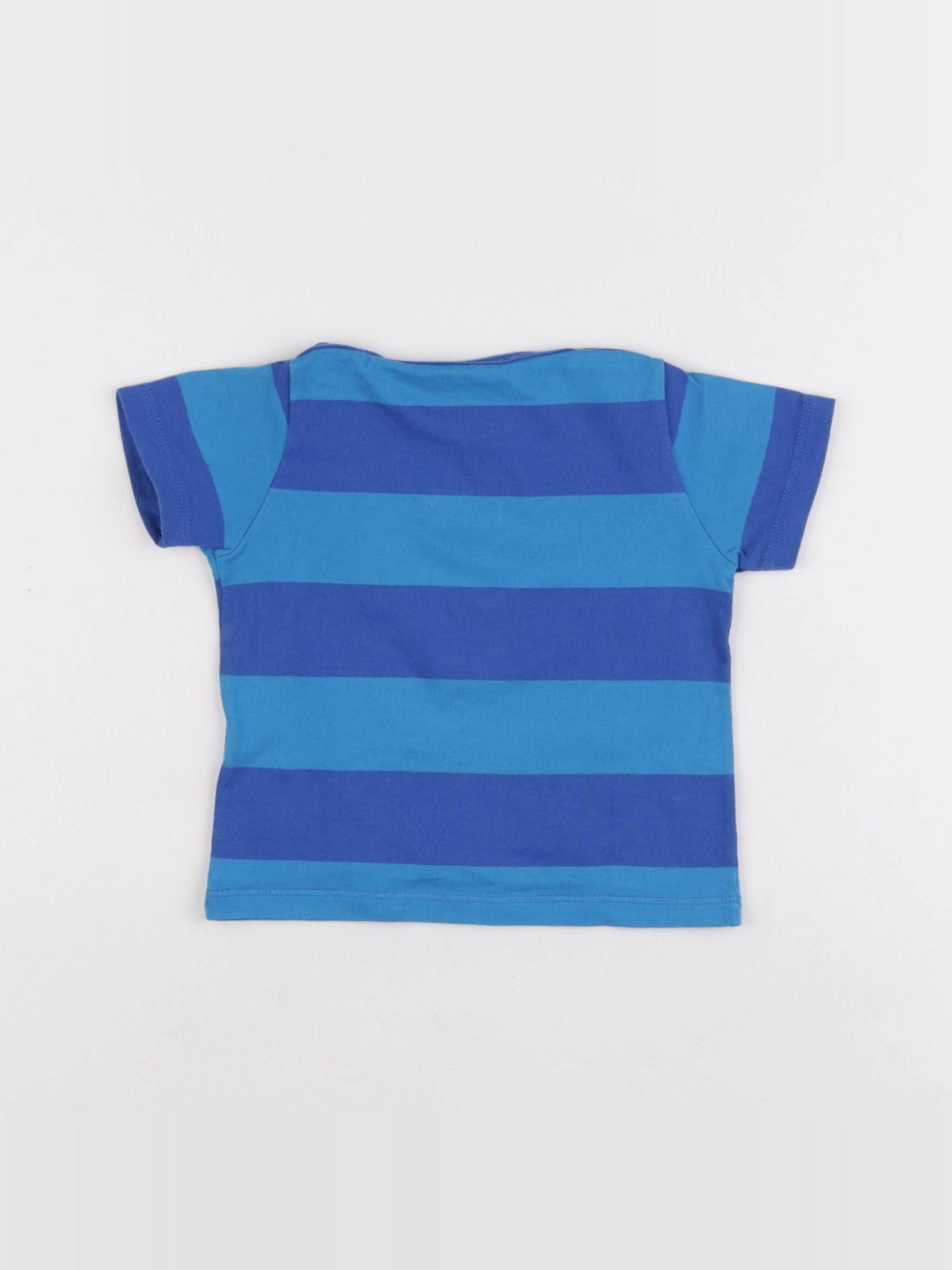 Petit Bateau - tee-shirt bleu - 12 mois