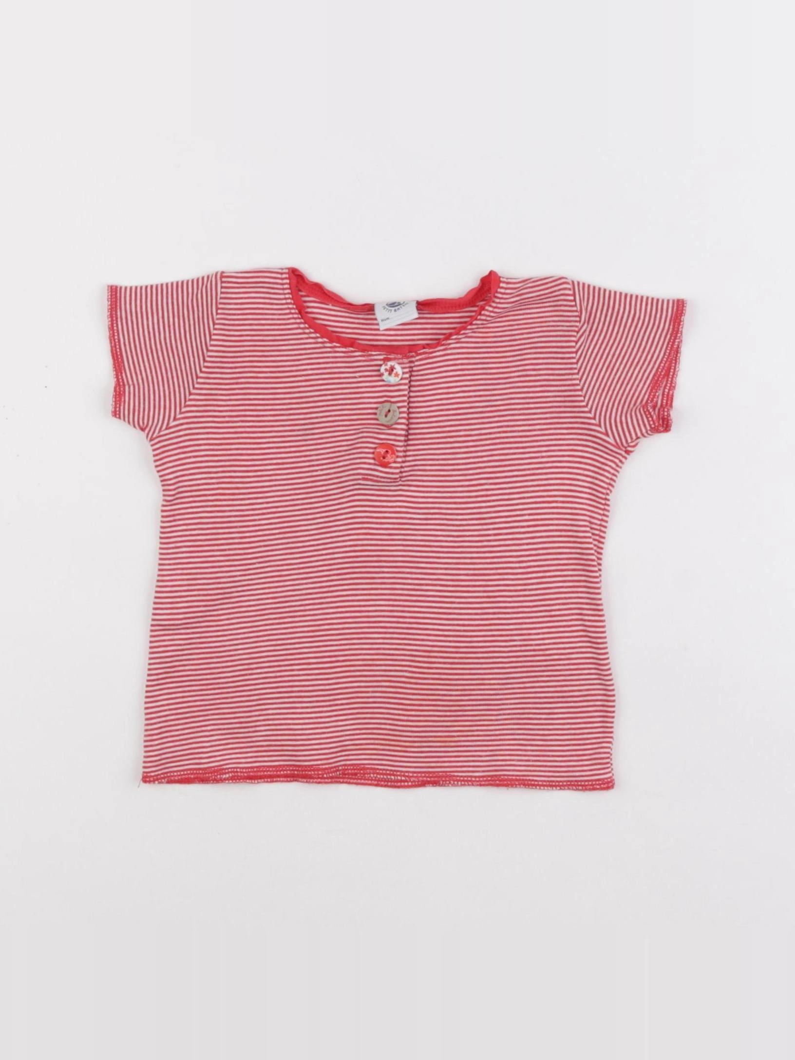 Petit Bateau - tee-shirt rouge - 12 mois