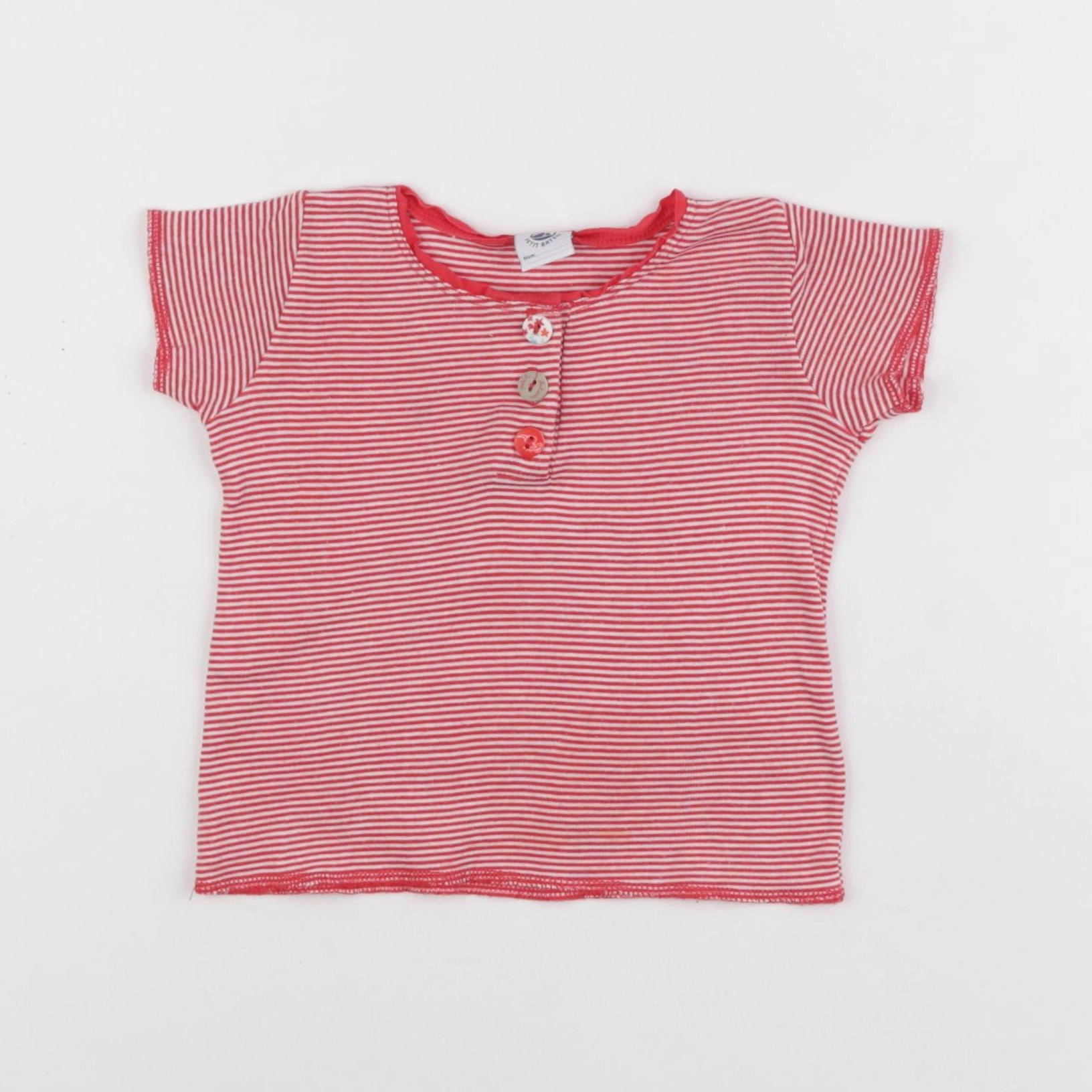 Petit Bateau - tee-shirt rouge - 12 mois
