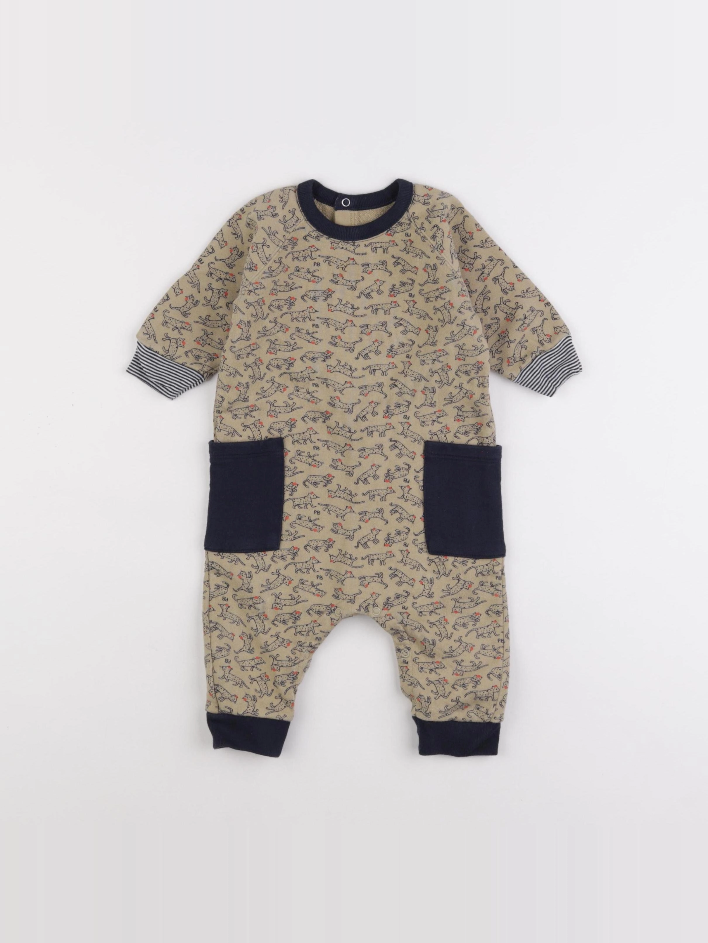 Petit Bateau - combinaison marron - 6 mois