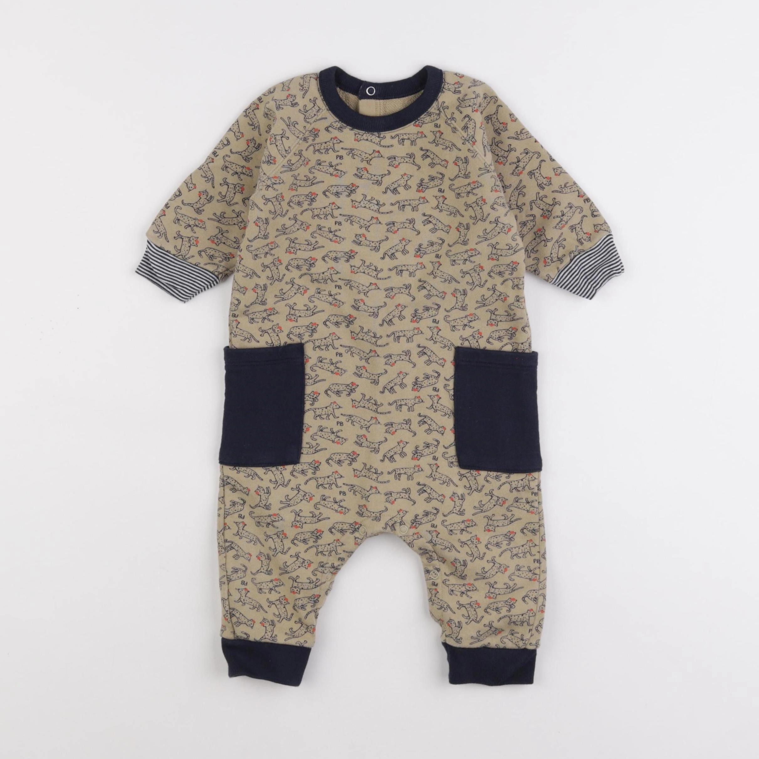 Petit Bateau - combinaison marron - 6 mois