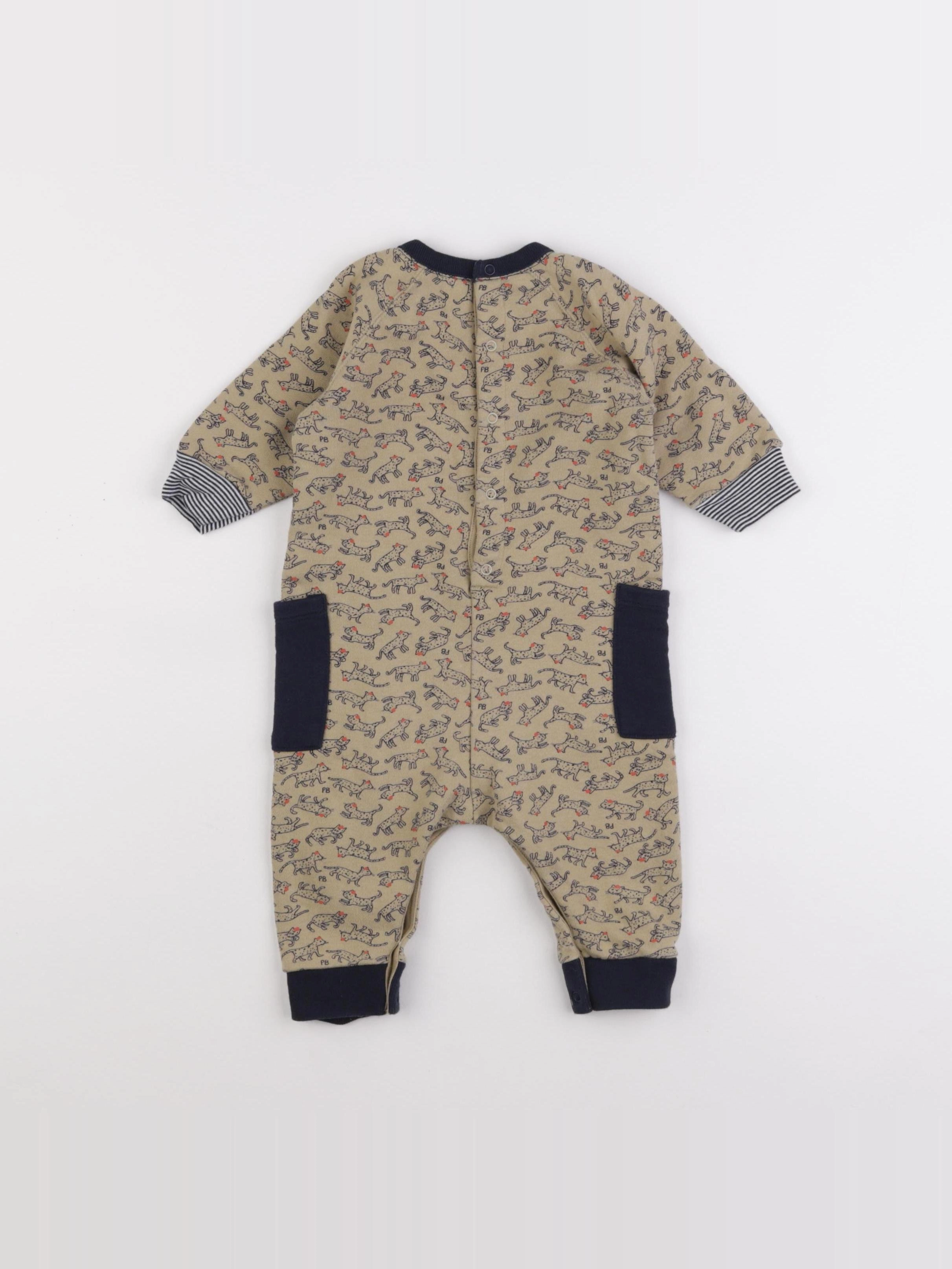 Petit Bateau - combinaison marron - 6 mois