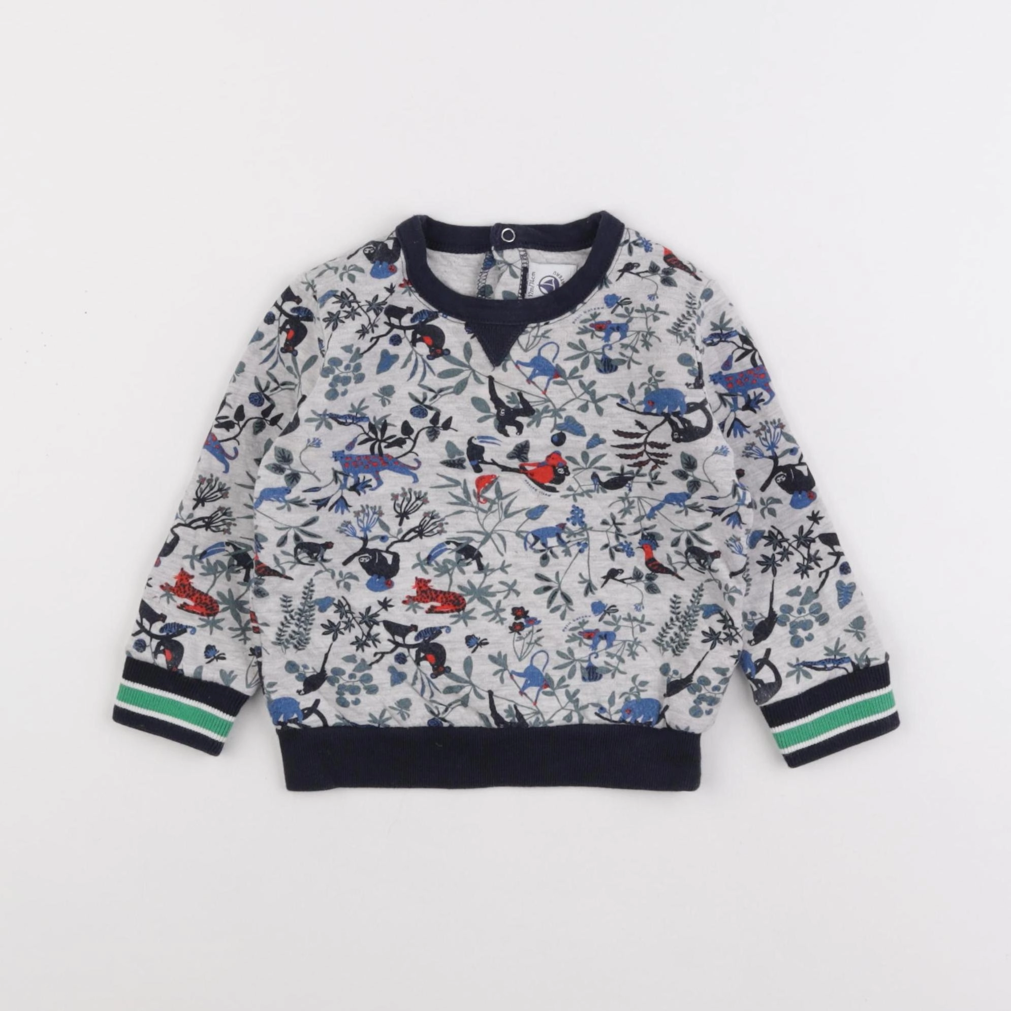 Petit Bateau - sweat gris - 12 mois