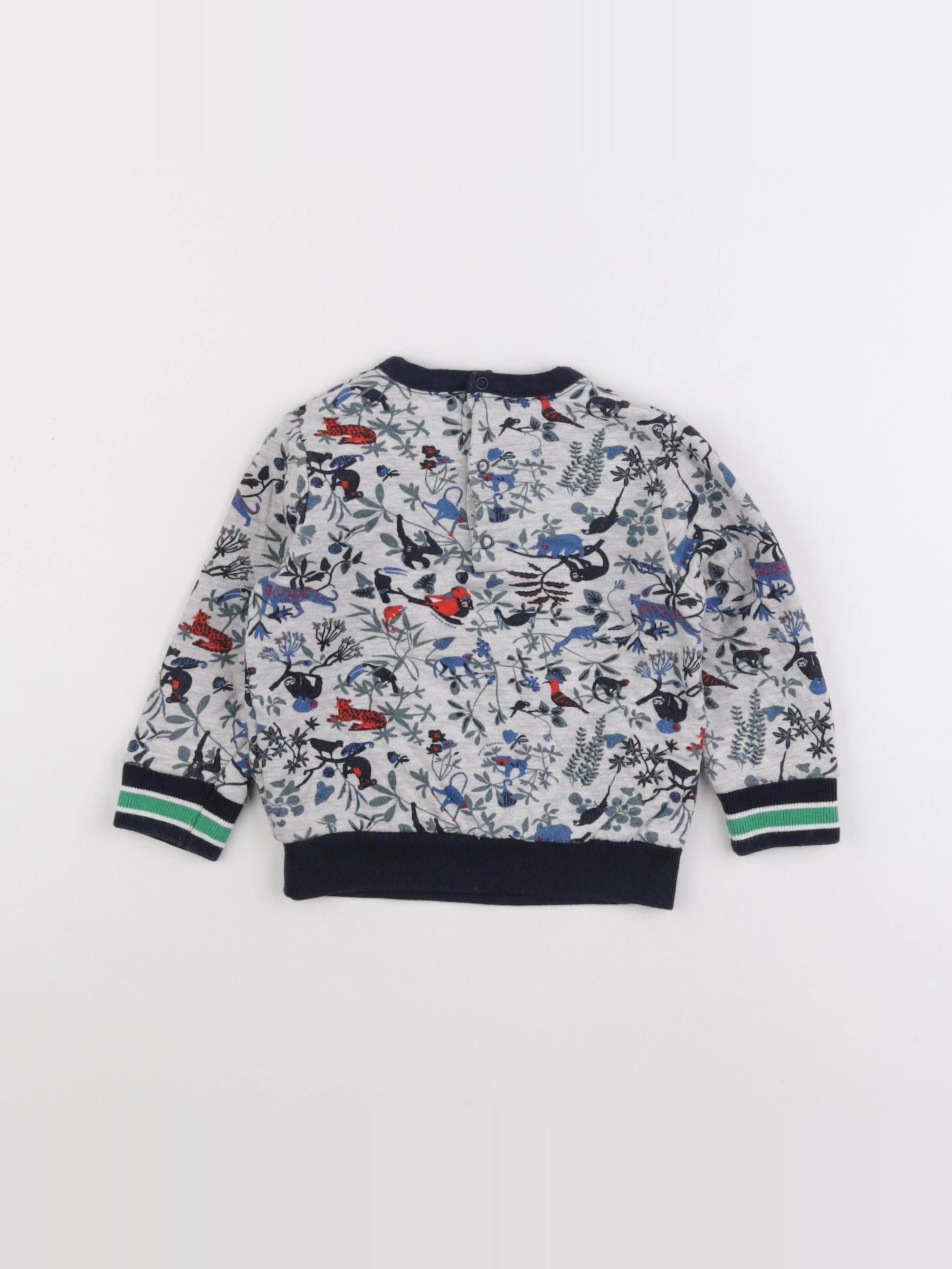 Petit Bateau - sweat gris - 12 mois