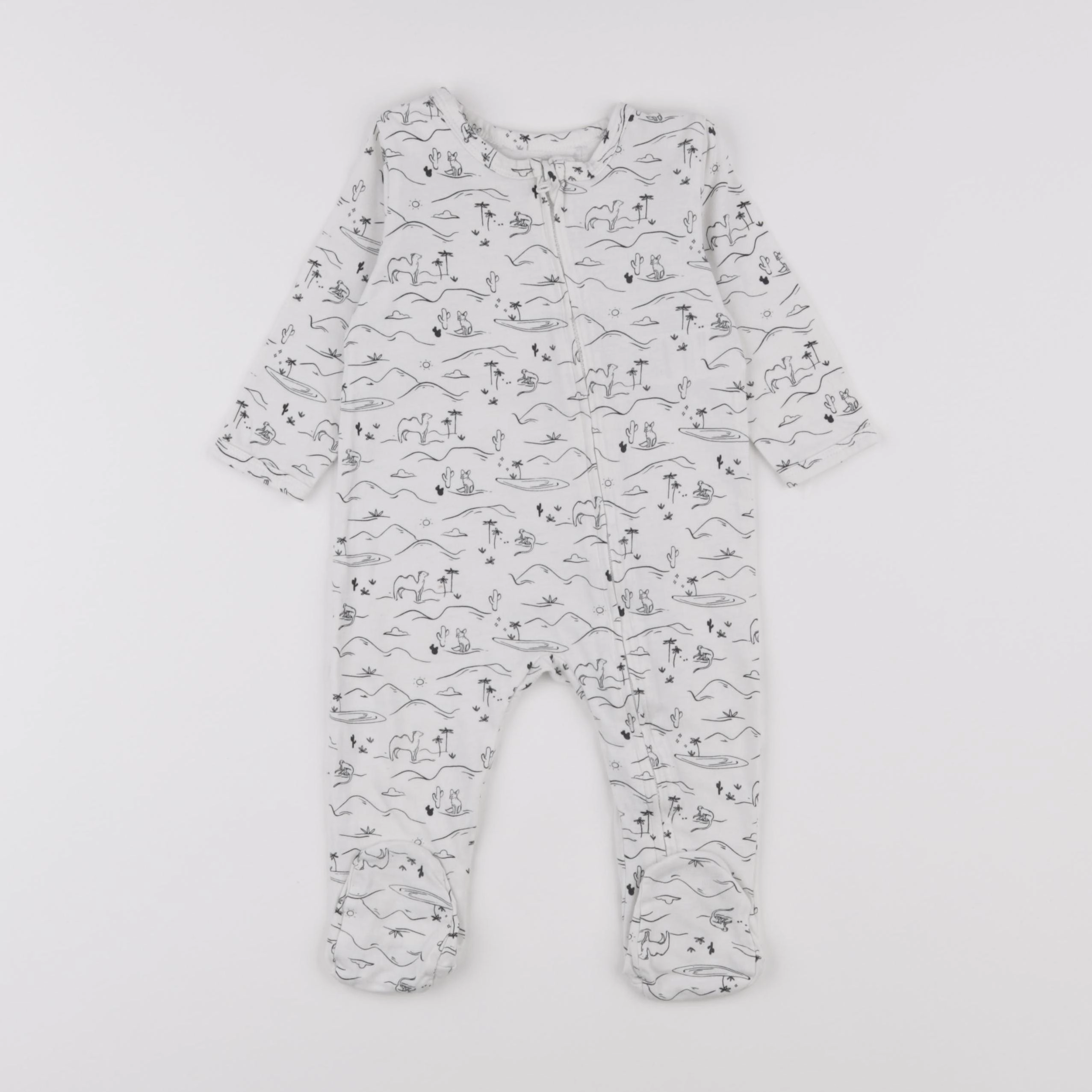 Vertbaudet - pyjama coton blanc - 9 mois