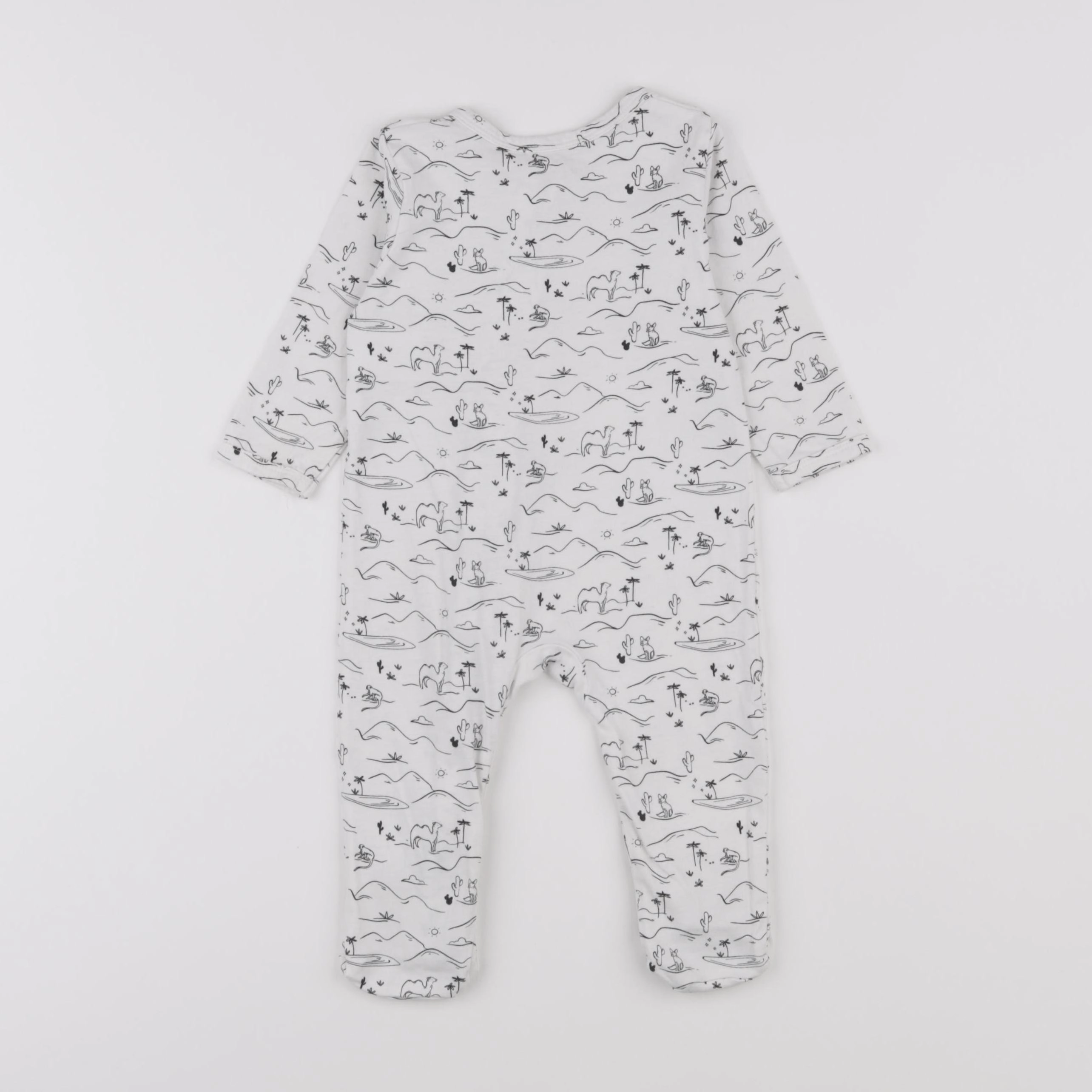 Vertbaudet - pyjama coton blanc - 9 mois