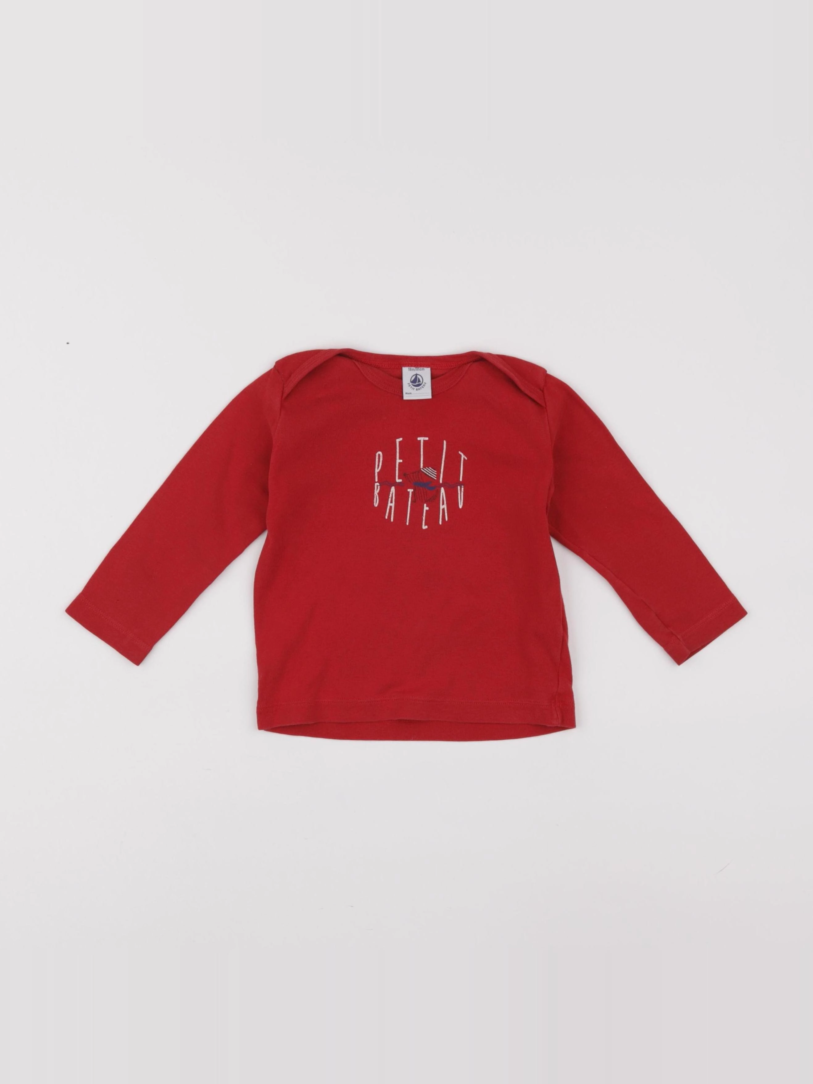 Petit Bateau - tee-shirt rouge - 18 mois