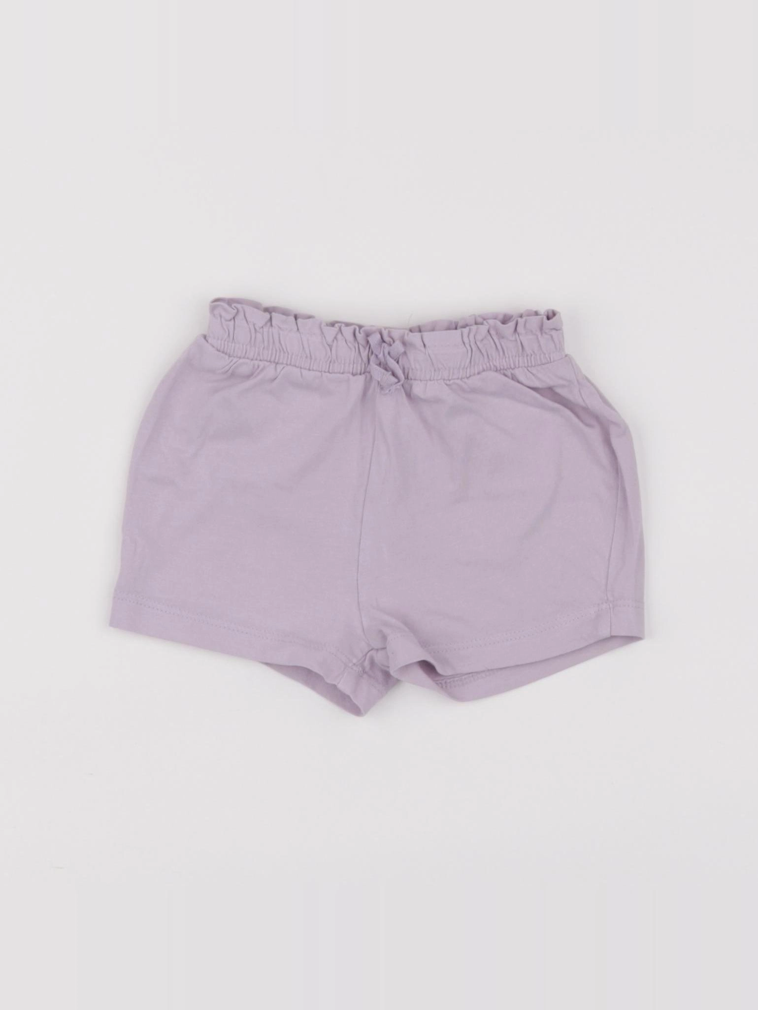 H&M - short violet - 3/6 mois