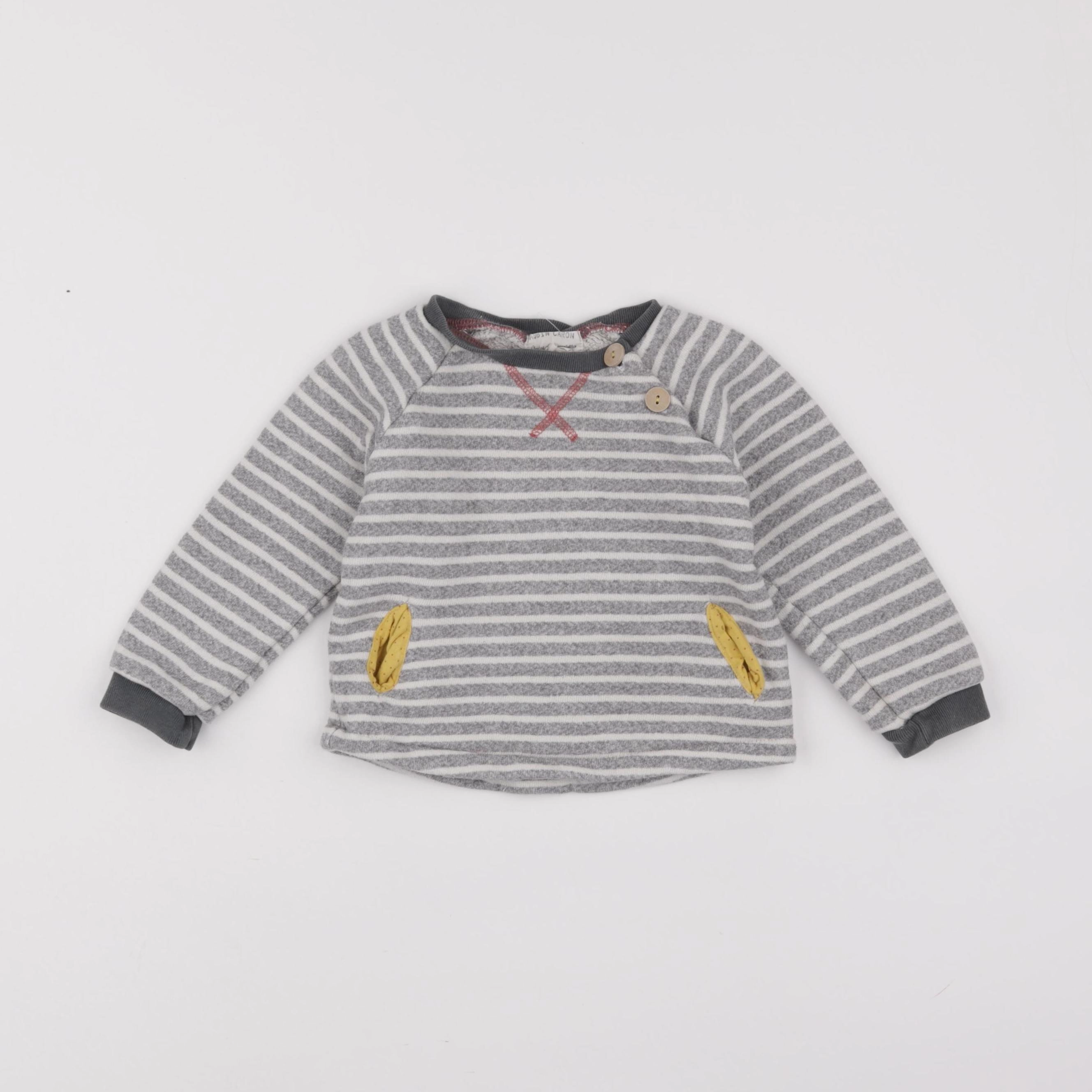 Arsène et les pipelettes - sweat gris - 18 mois