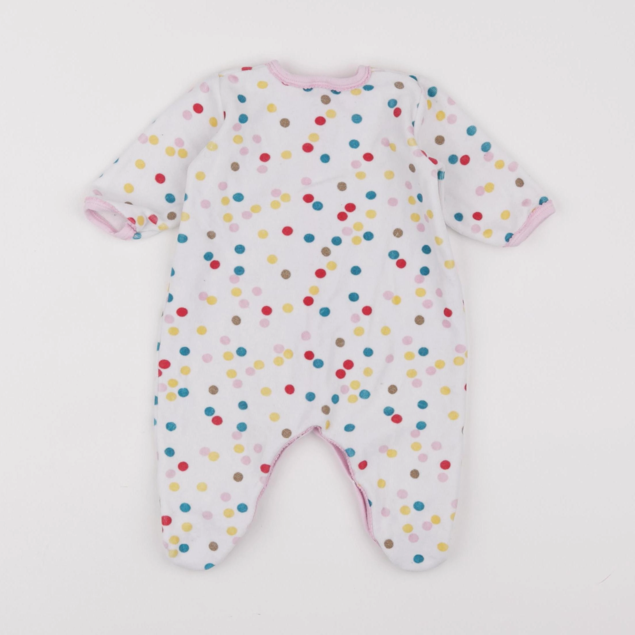 Petit Bateau - pyjama velours blanc, rose - 3 mois