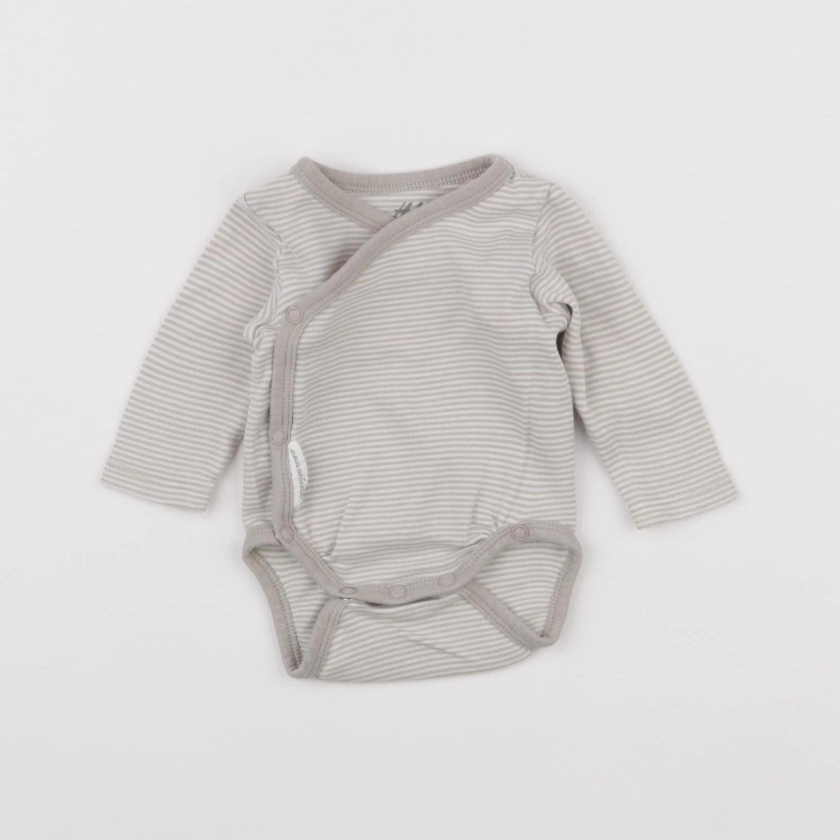 H&M - body gris - 0 mois