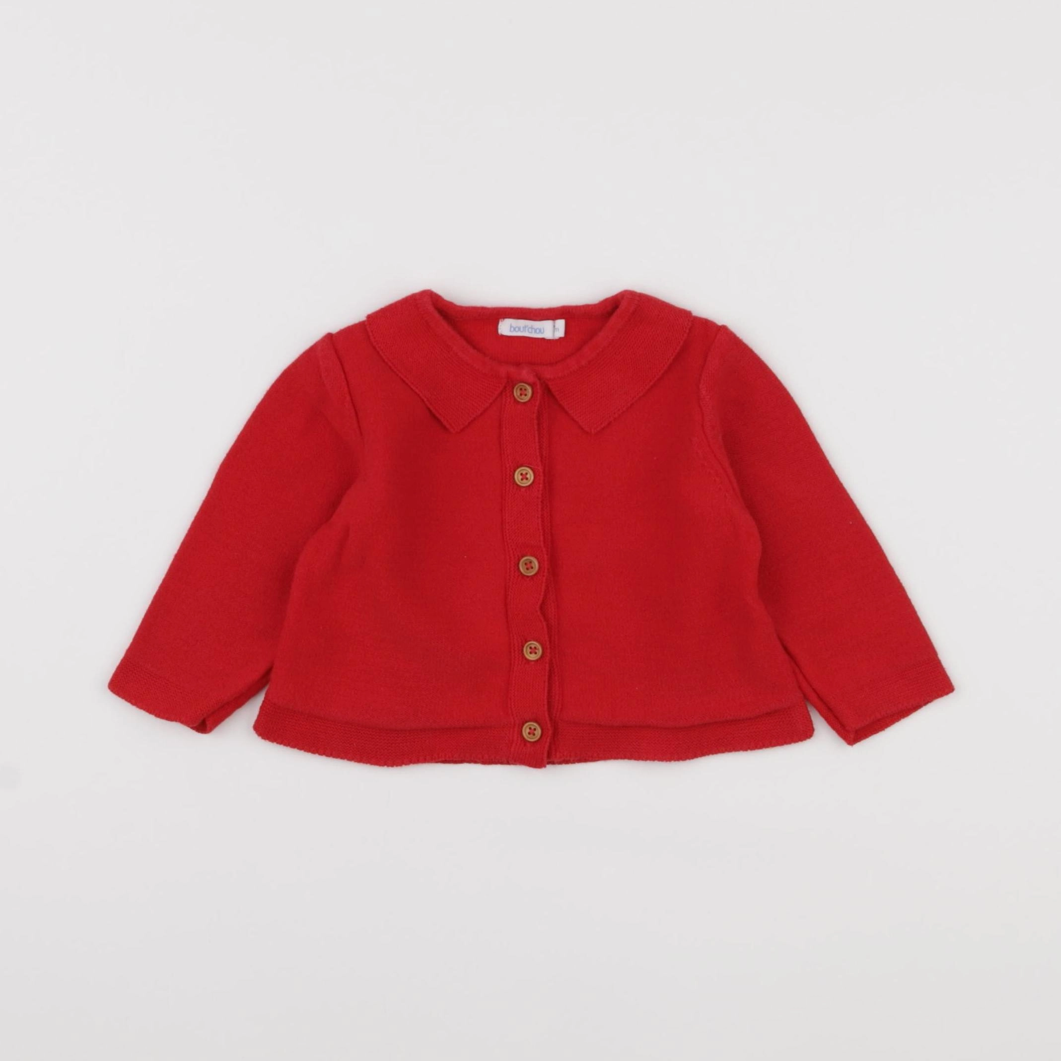 Boutchou - gilet rouge - 6 mois