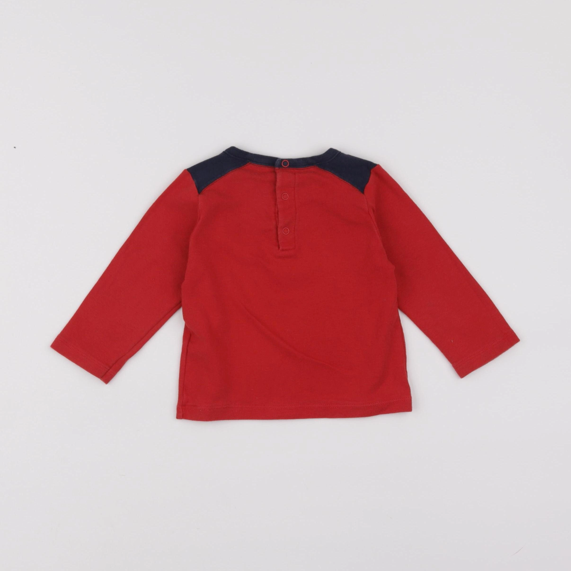 Petit Bateau - tee-shirt rouge - 12 mois