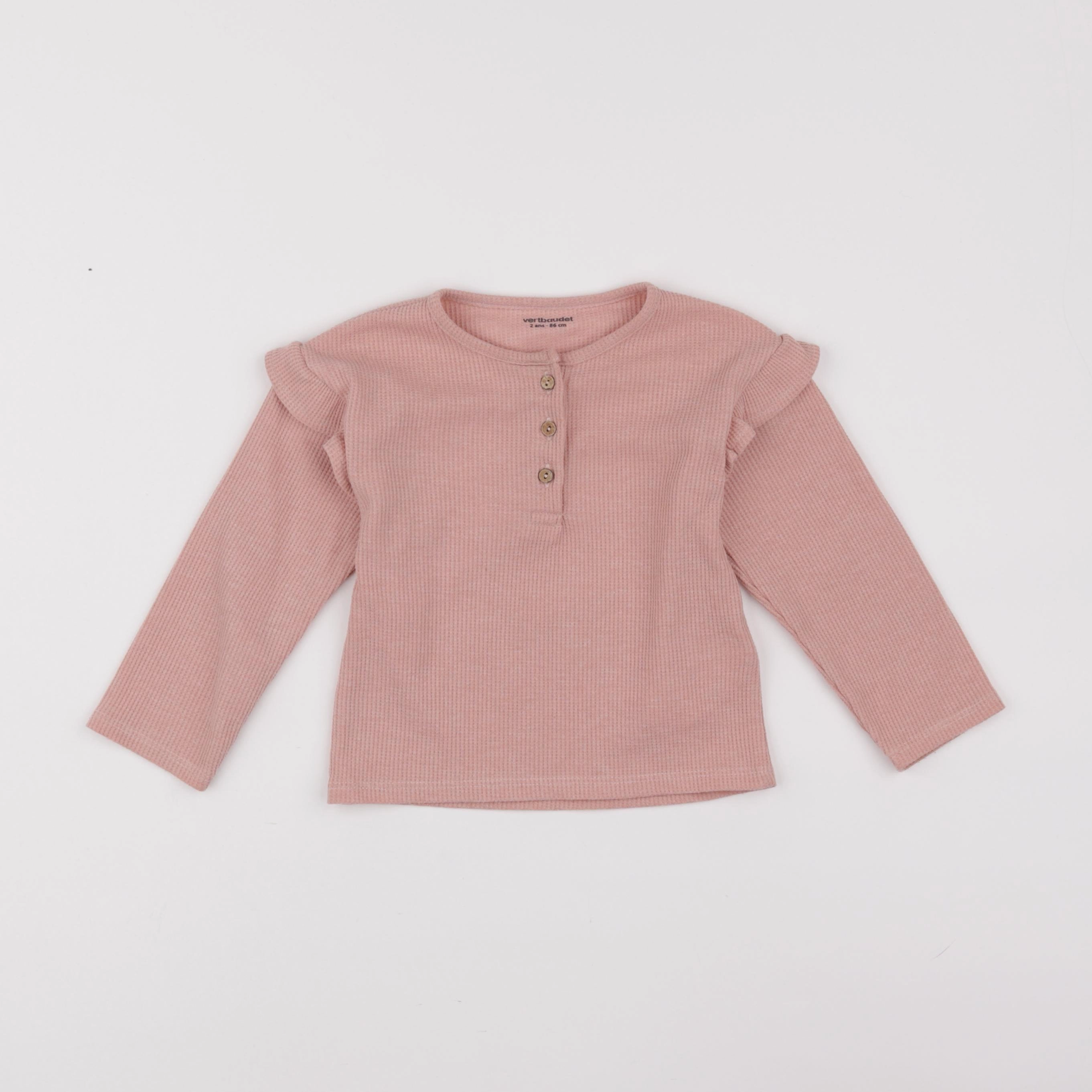 Vertbaudet - tee-shirt rose - 2 ans